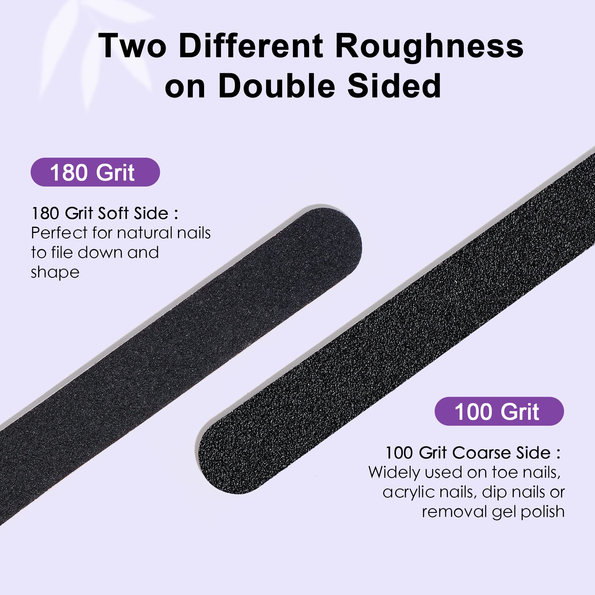 Canvalite Nail File Thin Emery Boards For Nails 100/180 Grit Nail Files For Natural Nails Manicure Pedicure Tool For Home And Sa