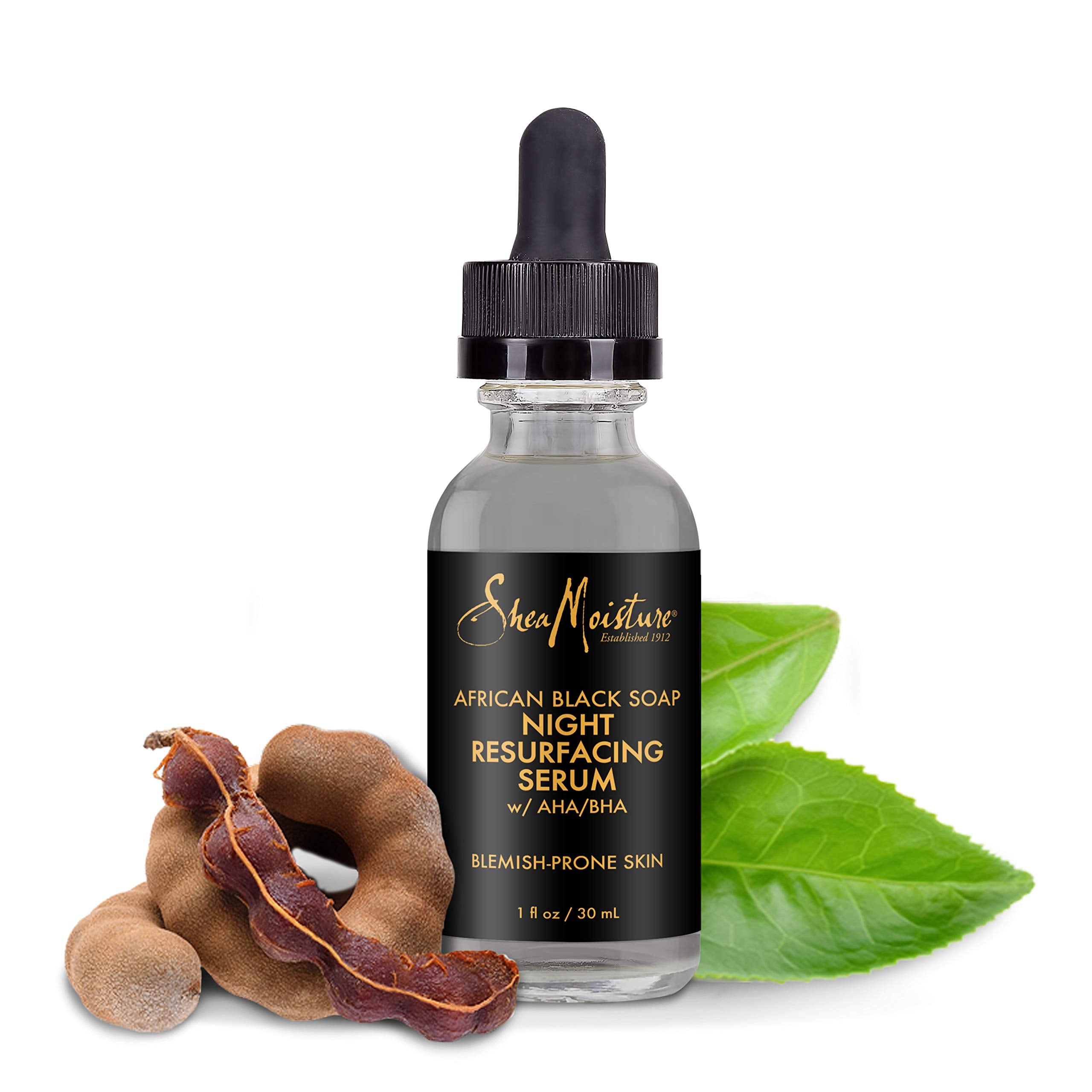 Sheamoisture Overnight Resurfacing Serum For Blemish Prone Skin African Black Soap With Shea Butter 1 Oz