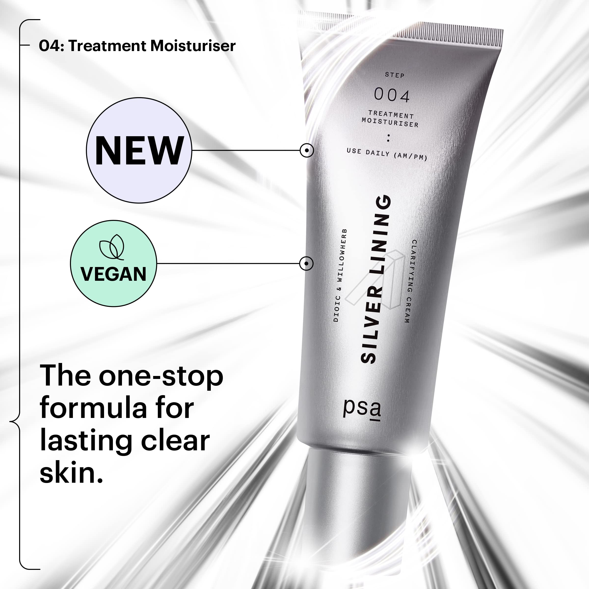 PSA Silver Lining Dioic & Willowherb Clarifying Cream: Moisturiser For Blemish And Breakout-Prone Skin. 50 ml/1.7 oz