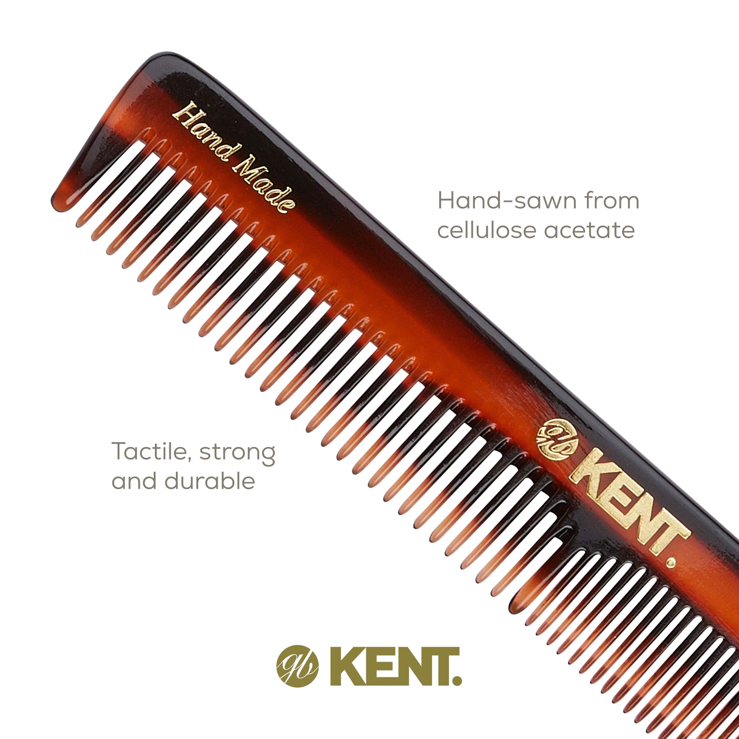 Kent 2T 6 Inch Double Tooth Hair Dressing Comb, Fine And Wide Tooth Dresser Comb For Hair, Beard And Mustache, Coarse And Fine H