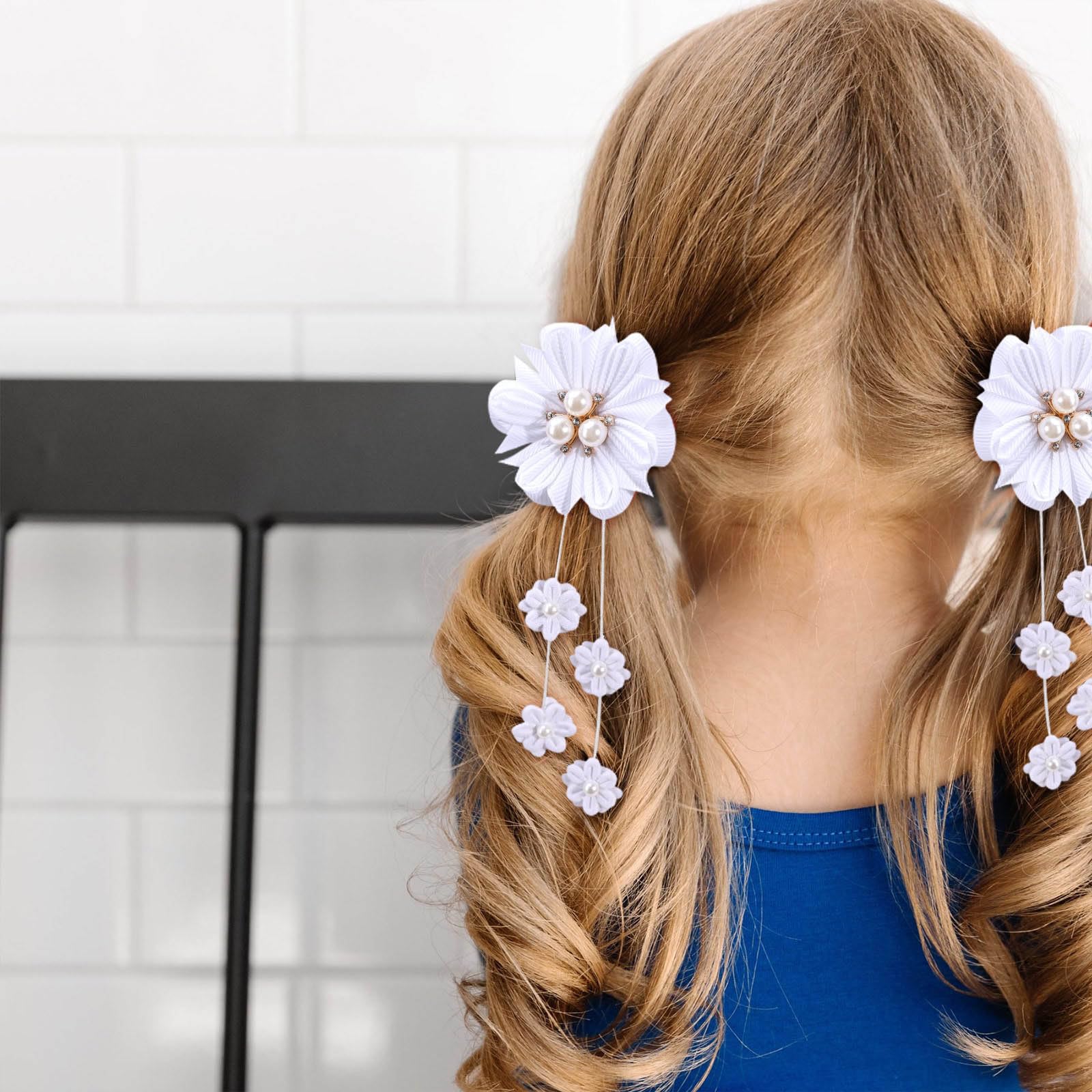 Oaoleer 6Pcs Hair Bows For Girls, Flower Hair Accessories For Girls Grosgrain Ribbon Bows With Alligator Clips Girl Hair Accesso