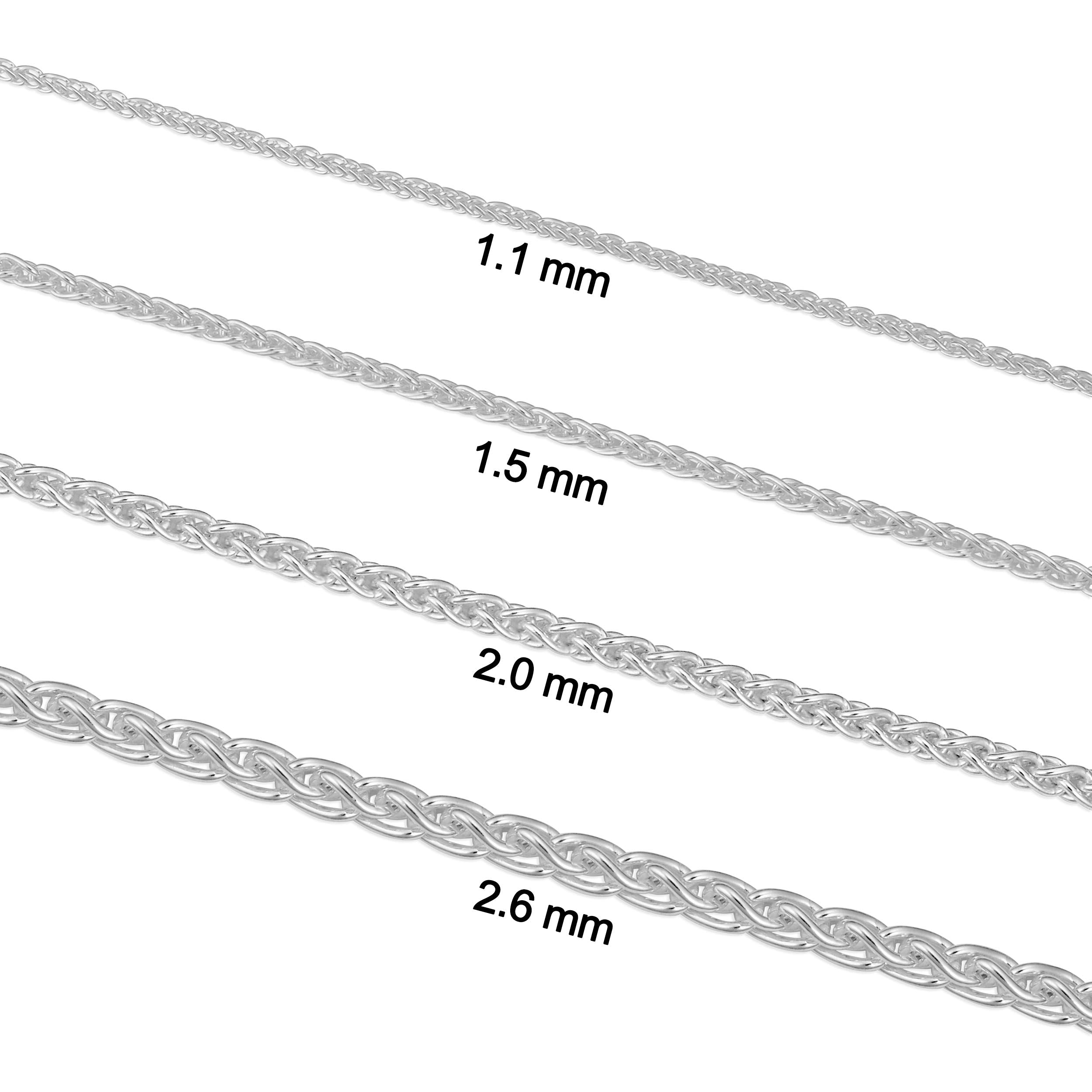 Kooljewelry Sterling Silver Round Wheat Chain Necklace (2.6 mm, 24 inch)