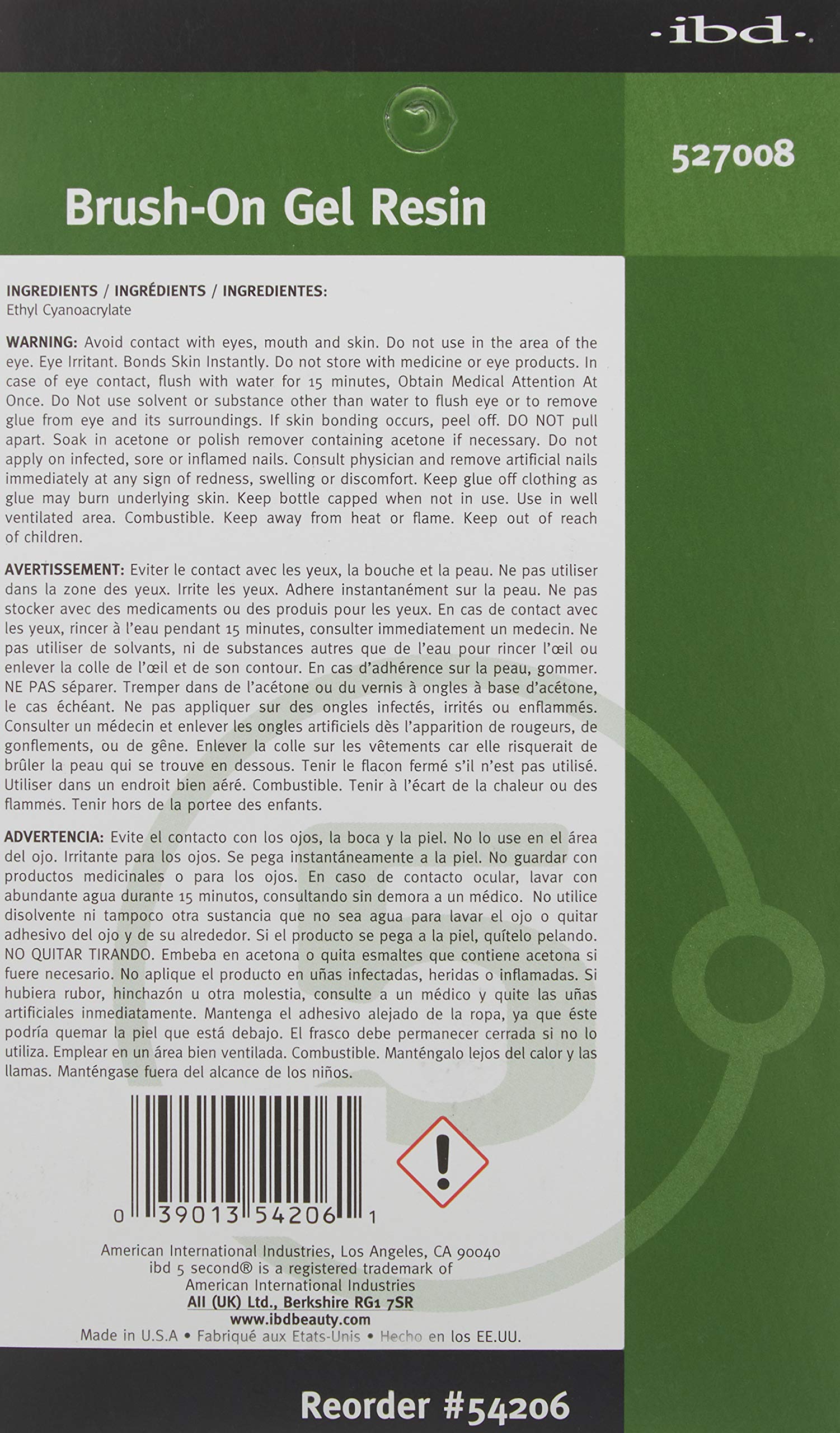 IBD Brush-on Gel Resin - 0.20 oz, Durable Clear Resin for Nail Art, Model 1210231003