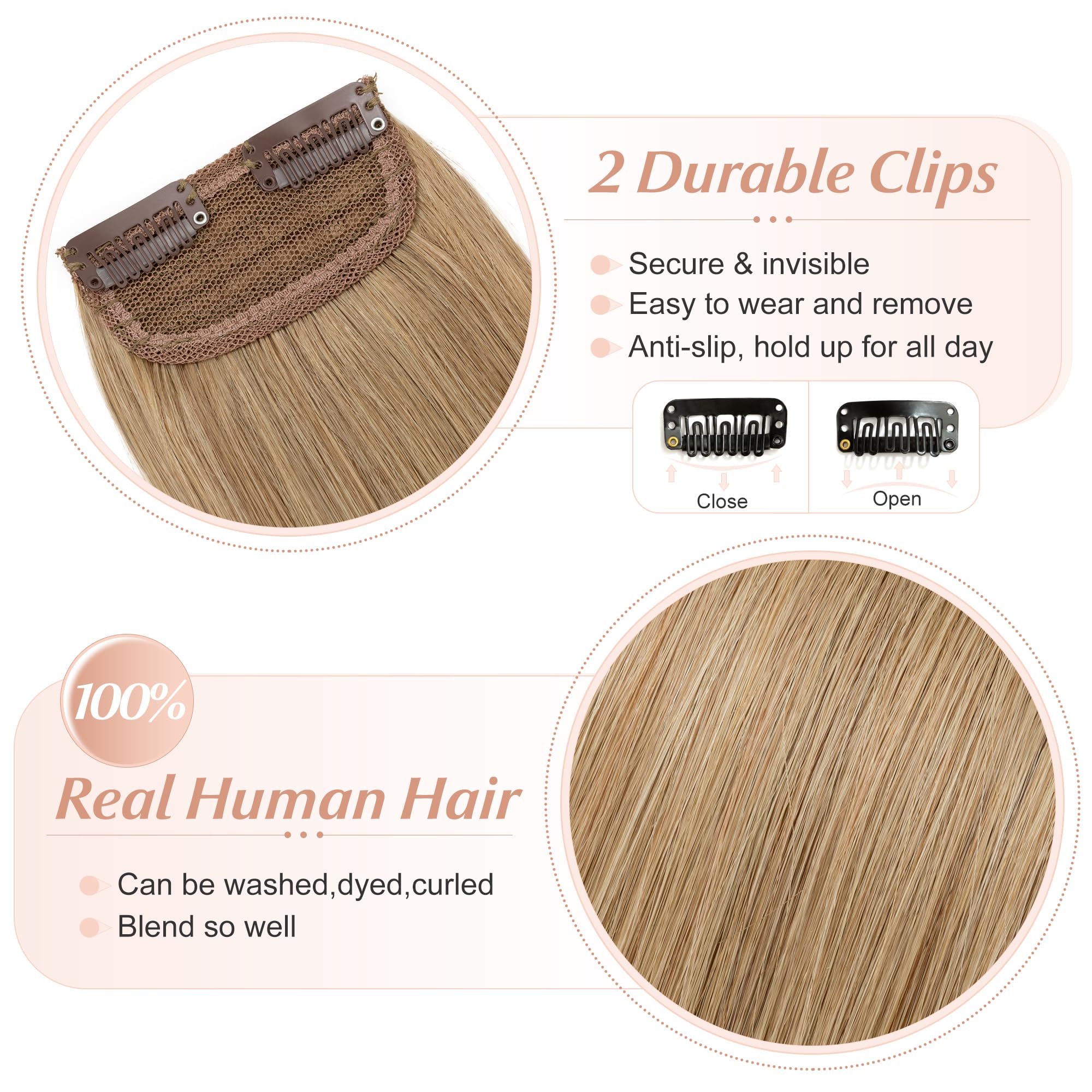 SEGO Short Hair Extensions Clip in Human Hair 8 Inch Hairpiece Human Hair Toppers for Women With Thinning Hair Adding Hair Volum