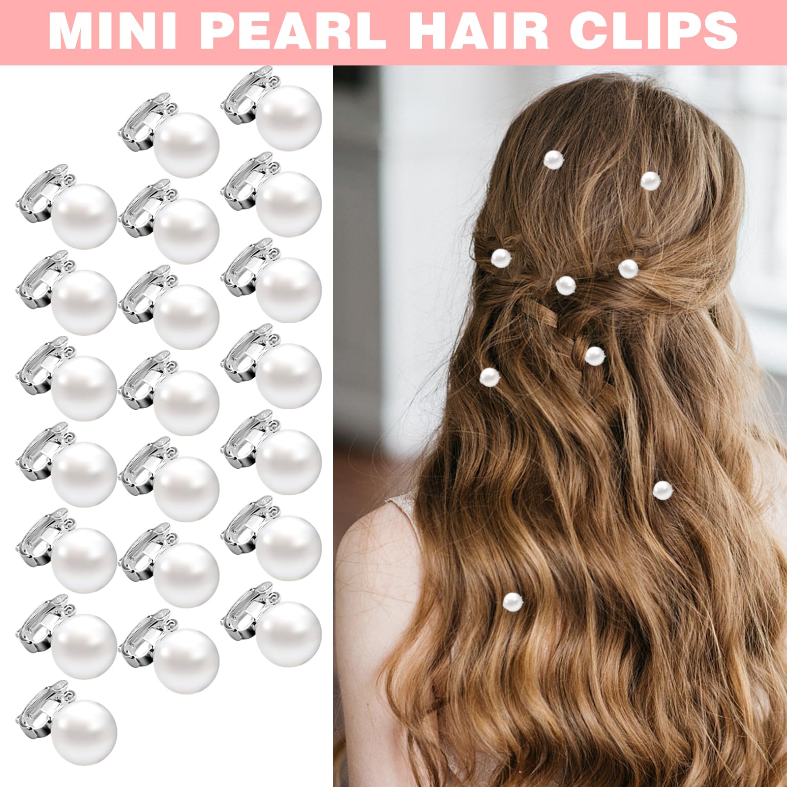 30Pcs Hair Pearls Hair Clips, Mini Pearl Bobby Pins White Pearls for Hair, Cute Wedding Hair Clips Pearl Barrettes for Women Gir