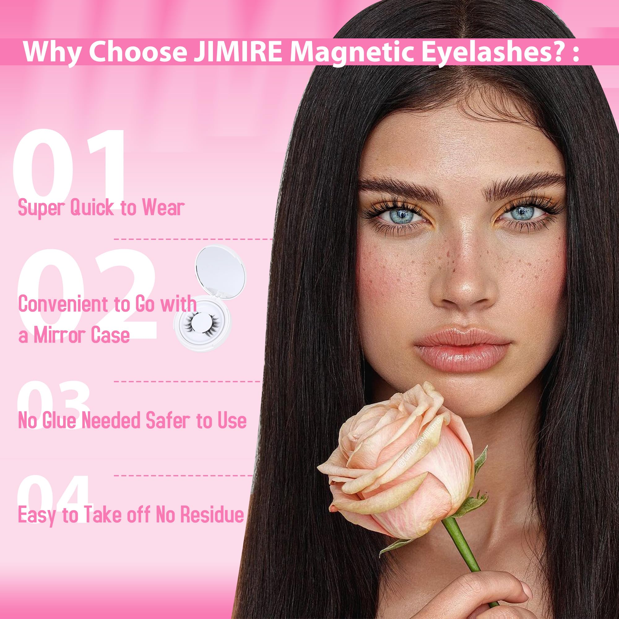 Natural Magnetic Eyelashes Wispy Magentic Lashes Reusable Clear Band Magnetic Eyelashes Kit With Applicator No Glue Needed Magne