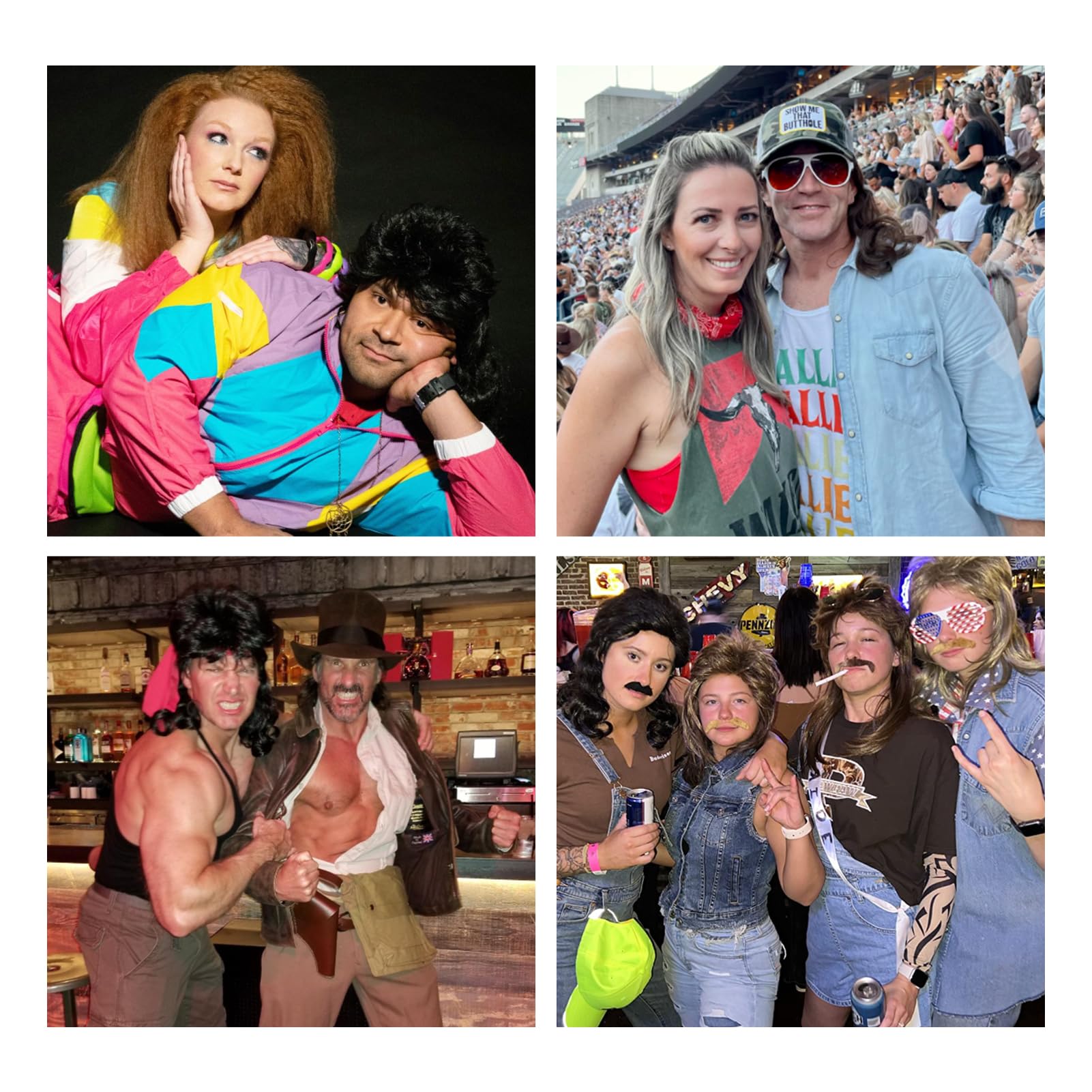 Kavsni Mullet Wigs for Men Joe Dirt Emo Wig 80s Costumes Fancy Party Accessory Cosplay Wig Halloween Man x (Mdeium Brown)