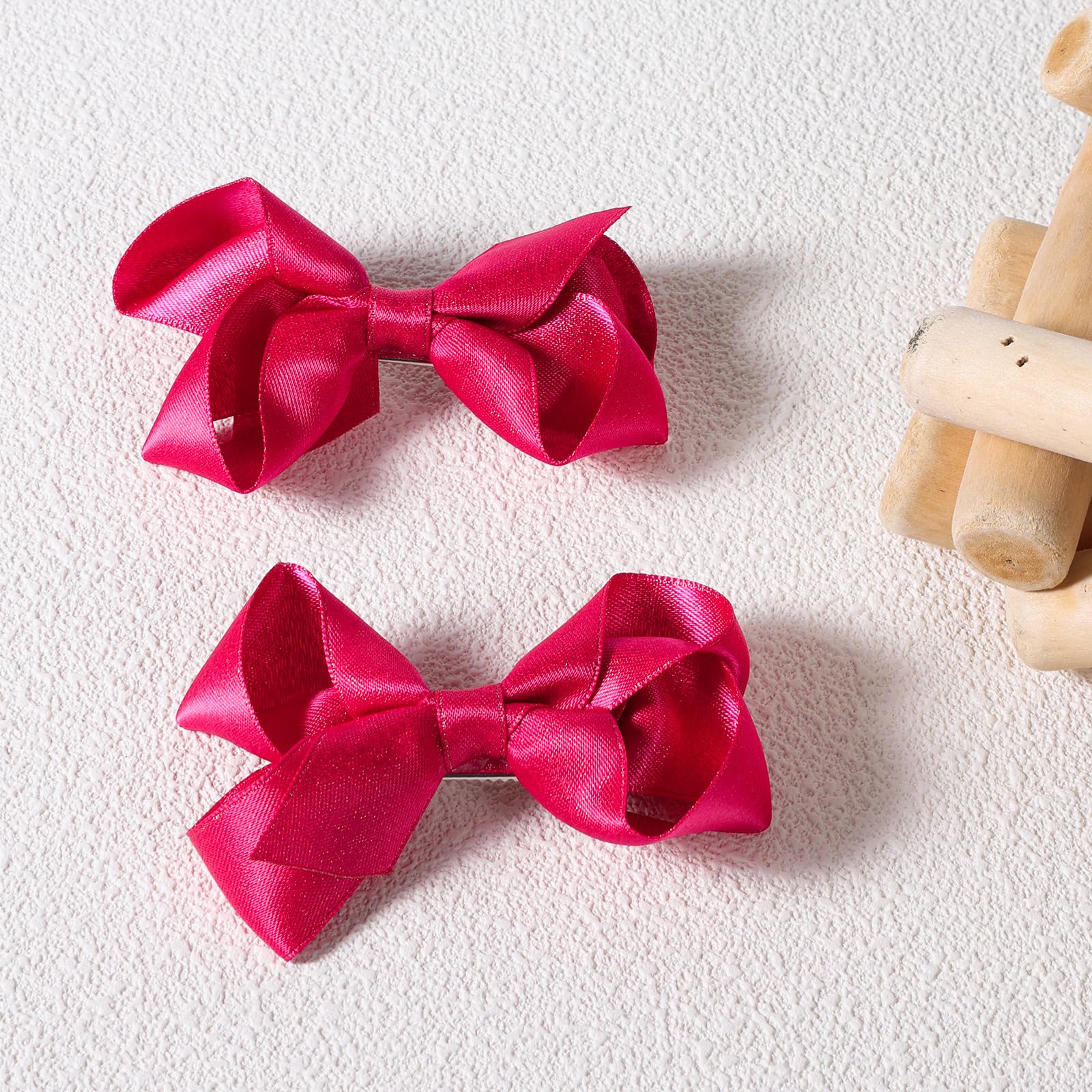 3 Inch Hot Pink Ribbon Hair Bow Clips For Little Teen Toddler Baby Girls Glitter Boutique Alligator Hair Barrettes Pins Kids Val