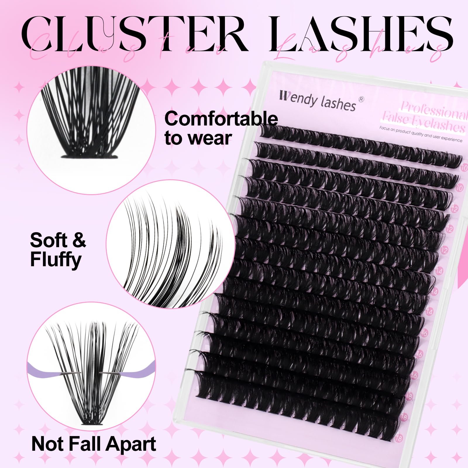 DIY Lash Extension Kit 100D Wispy Lashes 280PCS D Curl 10-18mm Individual Cluster Lashes Kit Includes Lash Bond and Seal,lash Tw