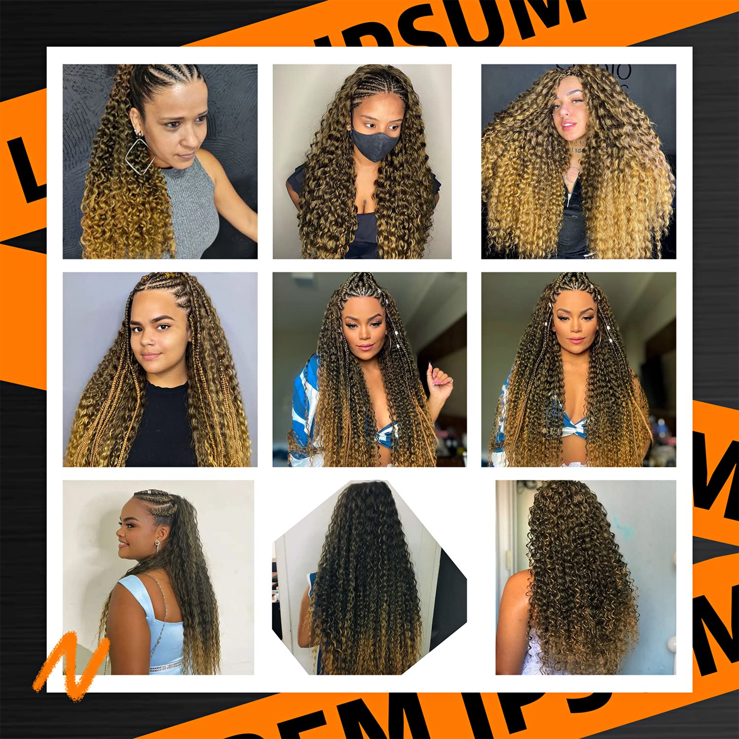 MAYSA Ocean Wave Crochet Hair 22inch Brow Curly Crochet Hair Extensions 6Packs Soft Synthetic Wavy Crochet Hair Extensions for W