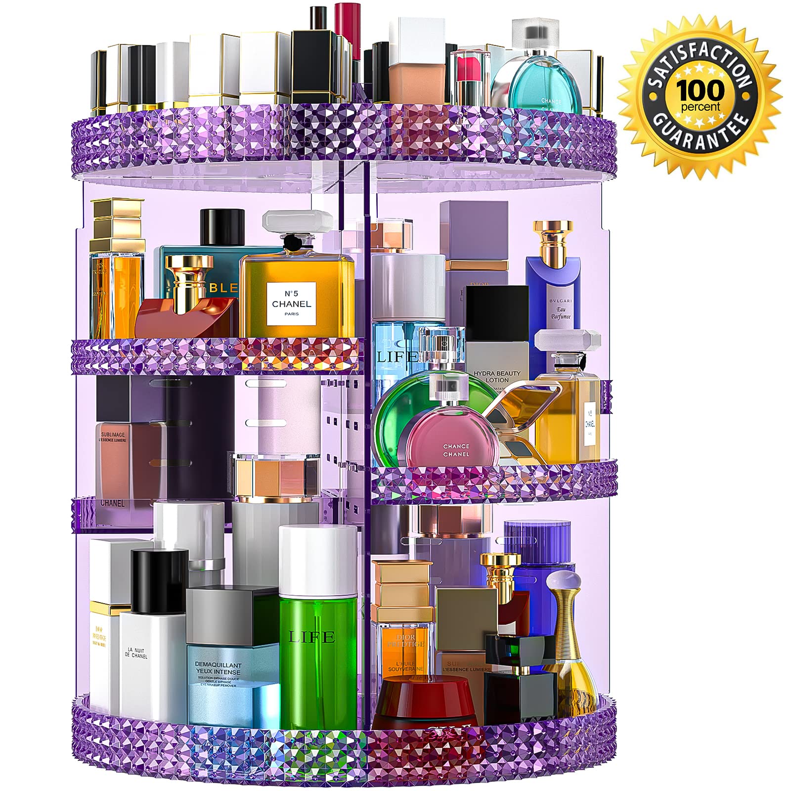 Makeup Organizer 360 Degree Rotating Cosmetic Storage Organizer, Acrylic Make Up Organizer, Large 7 Layers 360 Makeup Organizer,