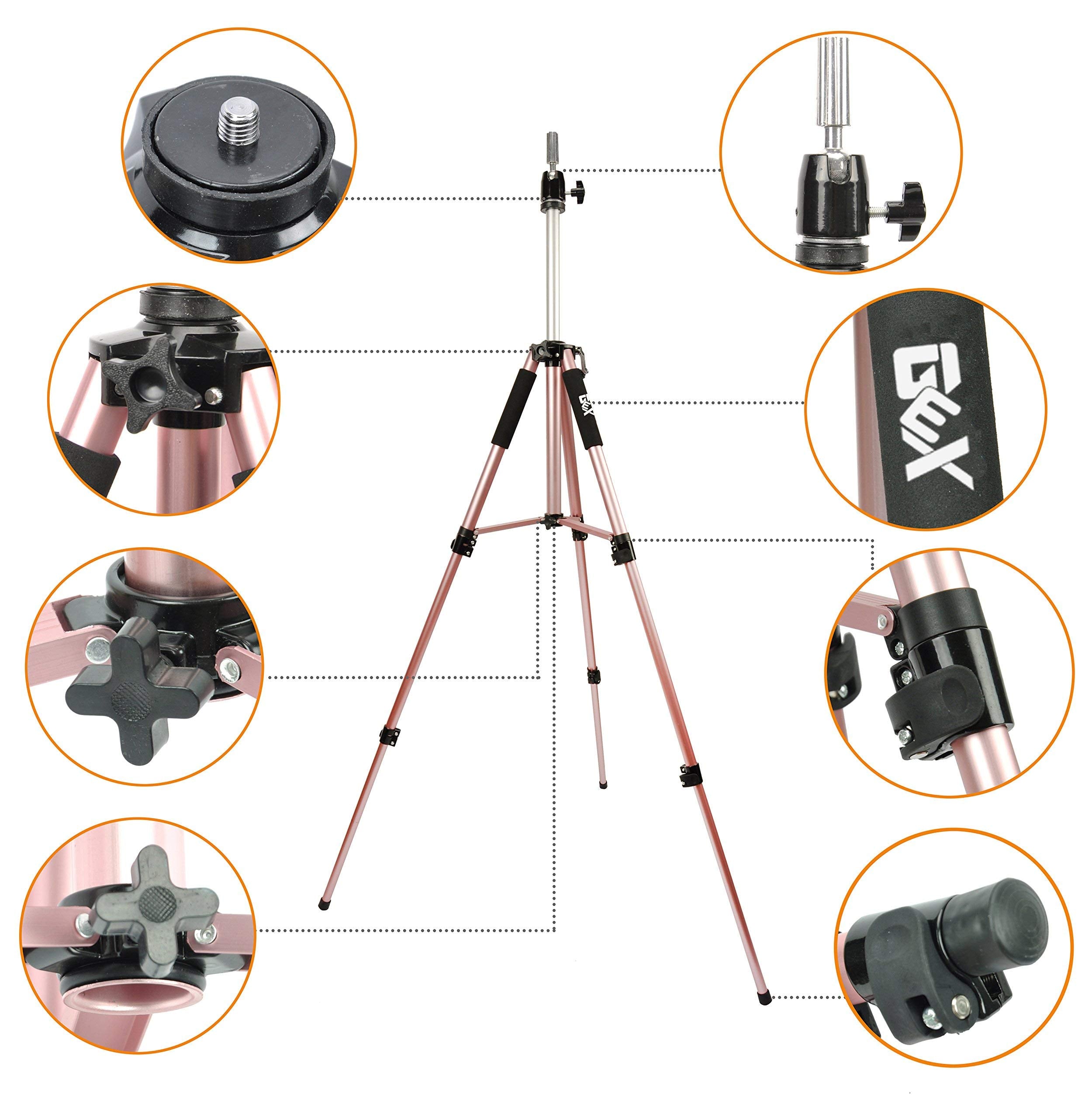 GEX 63'' Heavy Duty Mannequin Tripod Stand Wig Stand for Wig Mannequin Head Training Doll Manikin Head for Cosmetology Hairdress