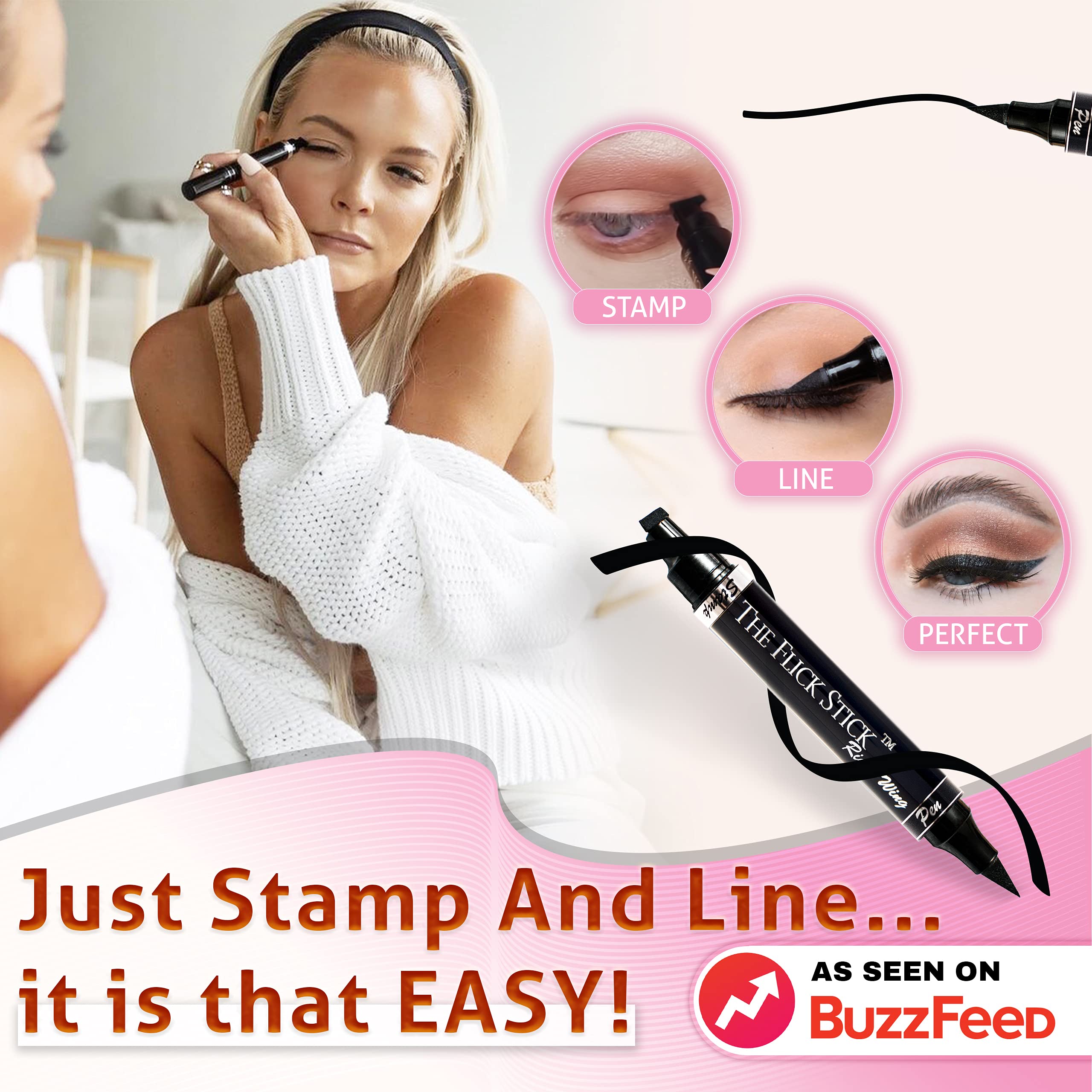 The Flick Stick Winged Eyeliner Stamp By Lovoir, Waterproof Make Up, Smudgeproof, Long Lasting Liquid Eye Liner Pen, Vamp Style