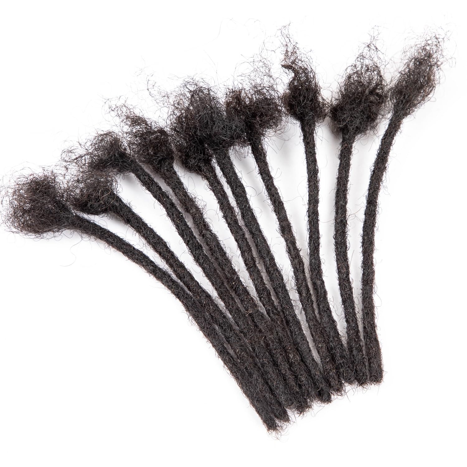 Teresa 4 Inch 0.4Cm Width Loc Extension Human Hair Natural Black 40 Strands Full Hand-Made Permanent Locs Extensions Can Be Dyed
