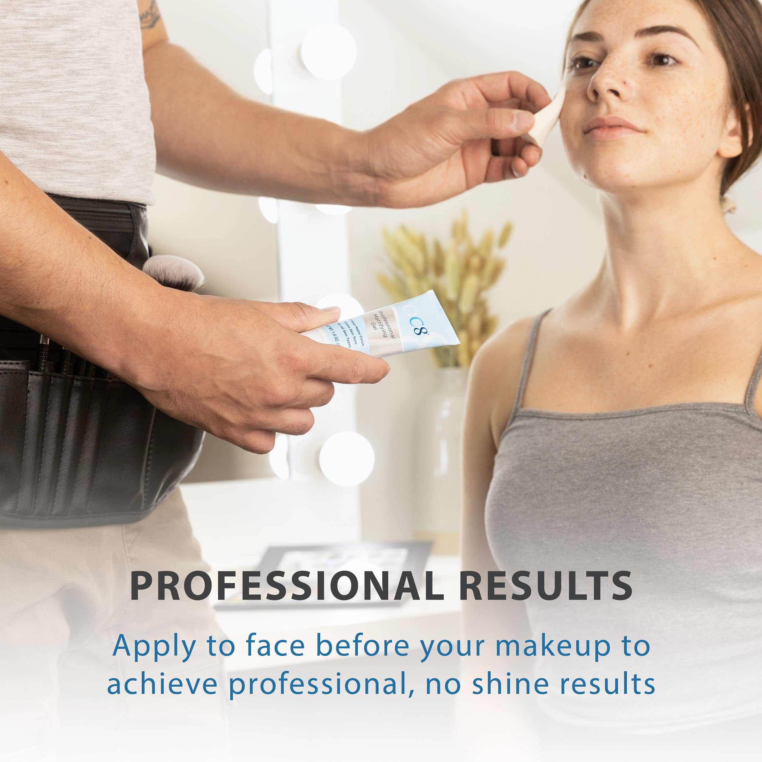 OC8 Professional Anti Shine Mattifying Gel: Oil Control Mattifier Formula for Face - Matte Finishing Gel Controls Oily Skin, Red