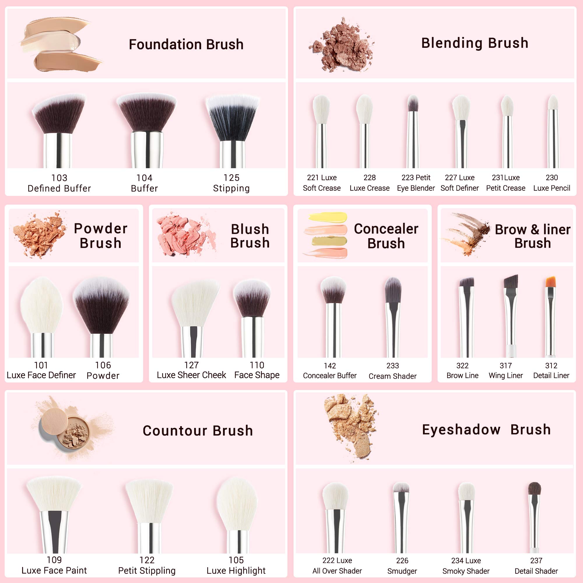 Jessup Brand 25pcs Professional Makeup Brush Set Beauty Cosmetic Foundation Powder Blusher Eyeshadow Blending Highlight Conceale