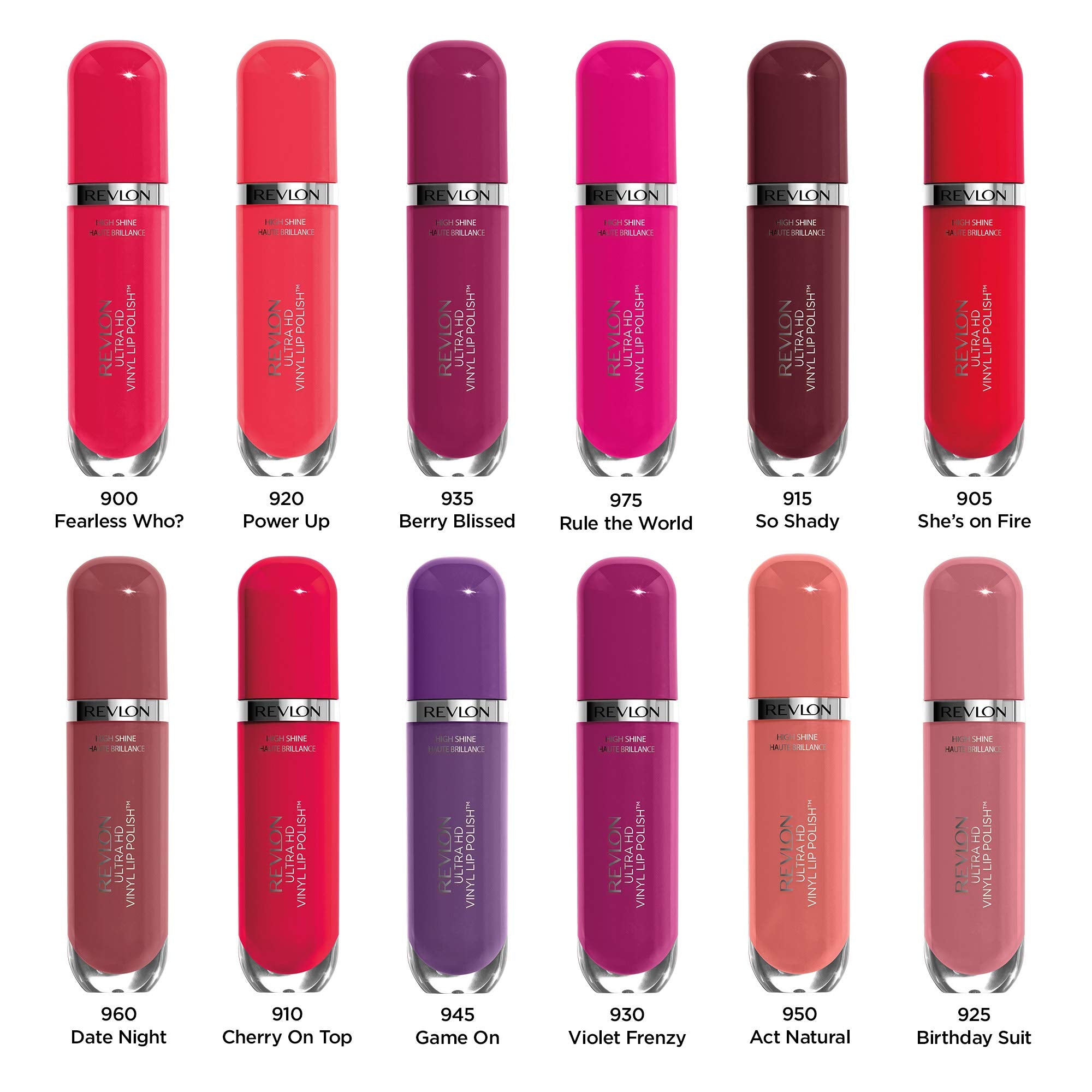 Revlon Ultra Hd Vinyl Lip Polish, Liquid Lipstick With Aloe Leaf Extract And Vitamin E, 905 Shes On Fire, 0.16 Oz