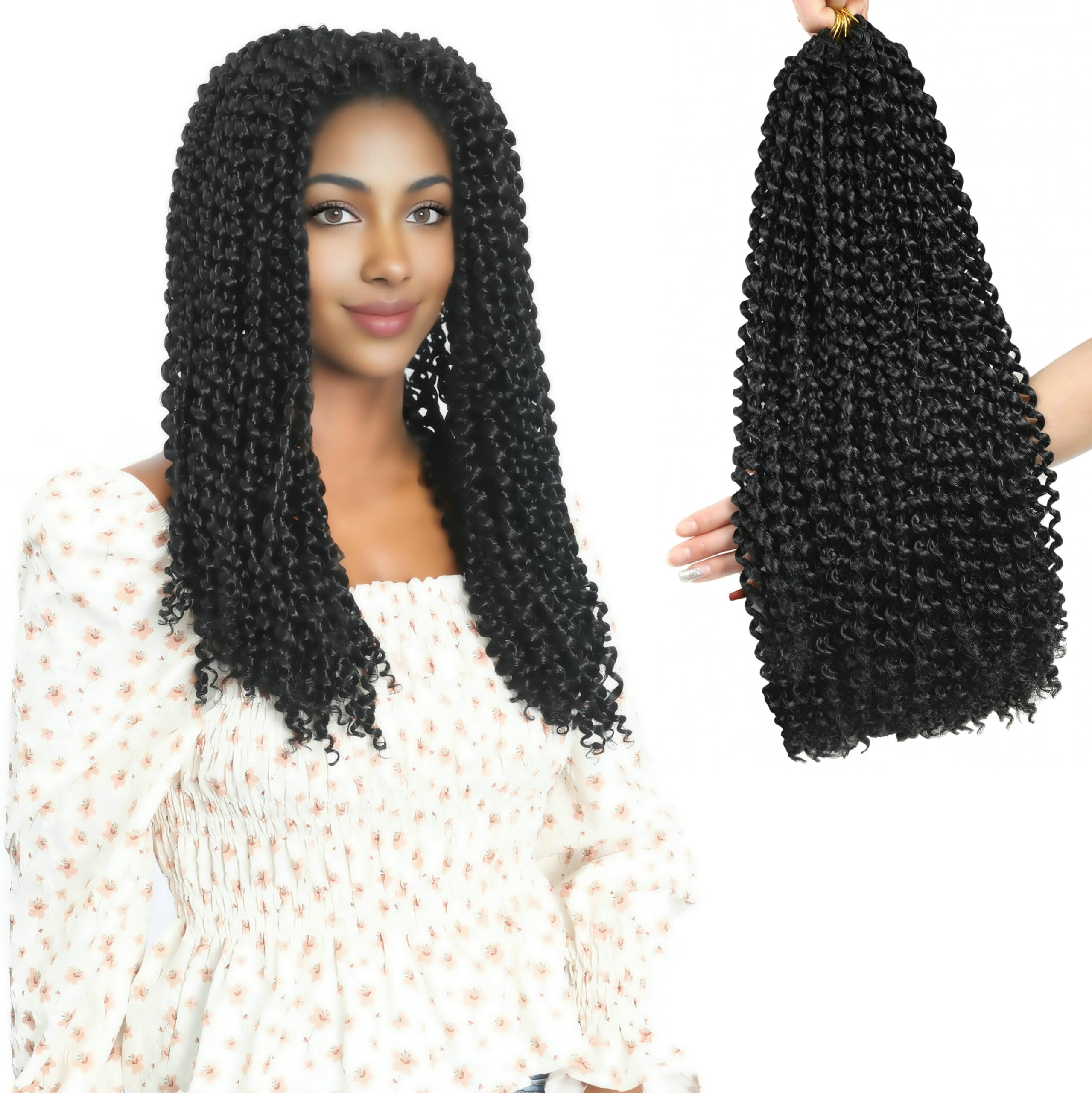 Lohxinhair 18 Inch 7 Packs Passion Twist Hair Water Wave Crochet Hair Pre Looped Bohemian Braids For Black Women