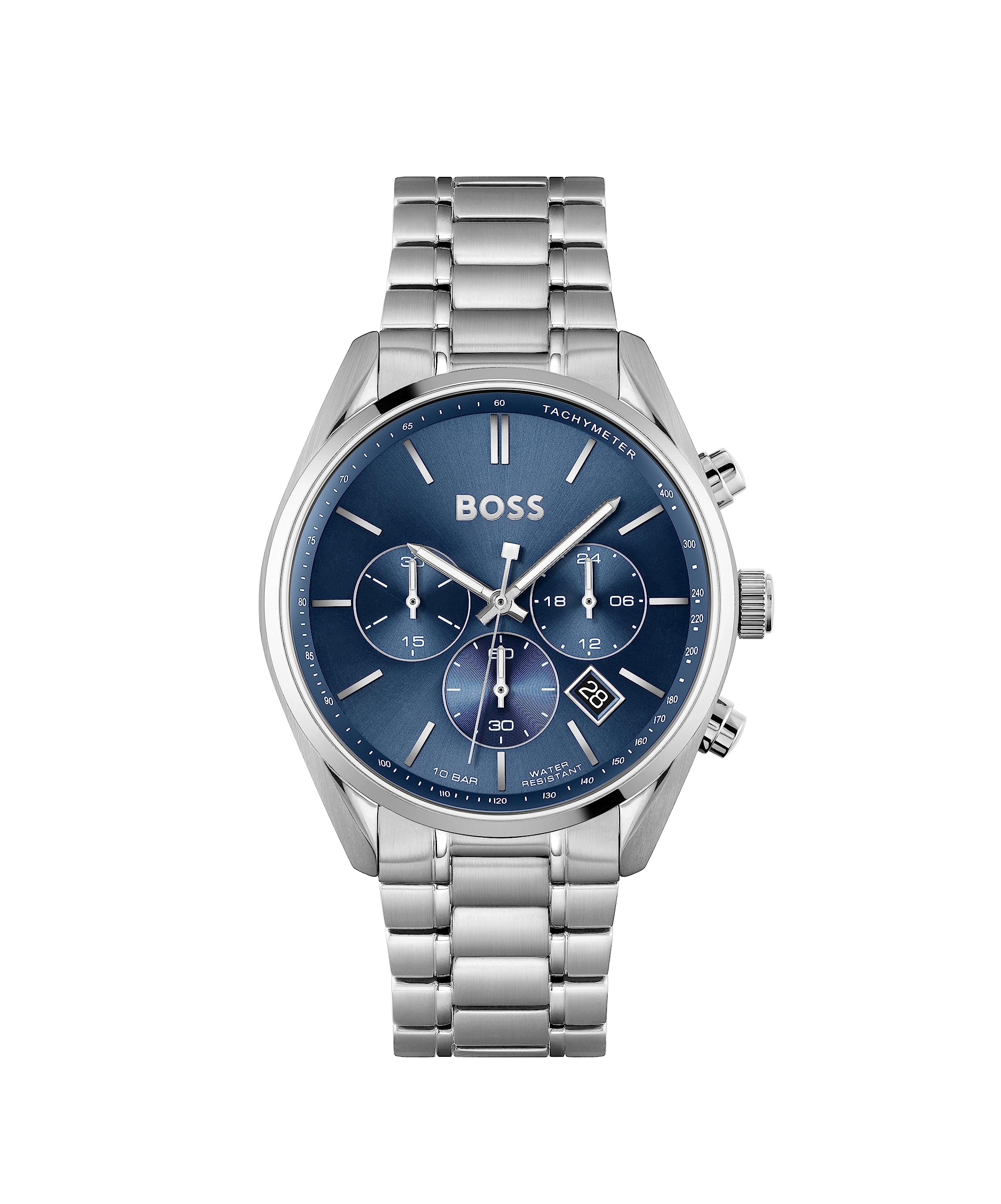 Boss Hugo Stainless Steel Analog Blue Dial MenS Watch1513818, Silver Strap