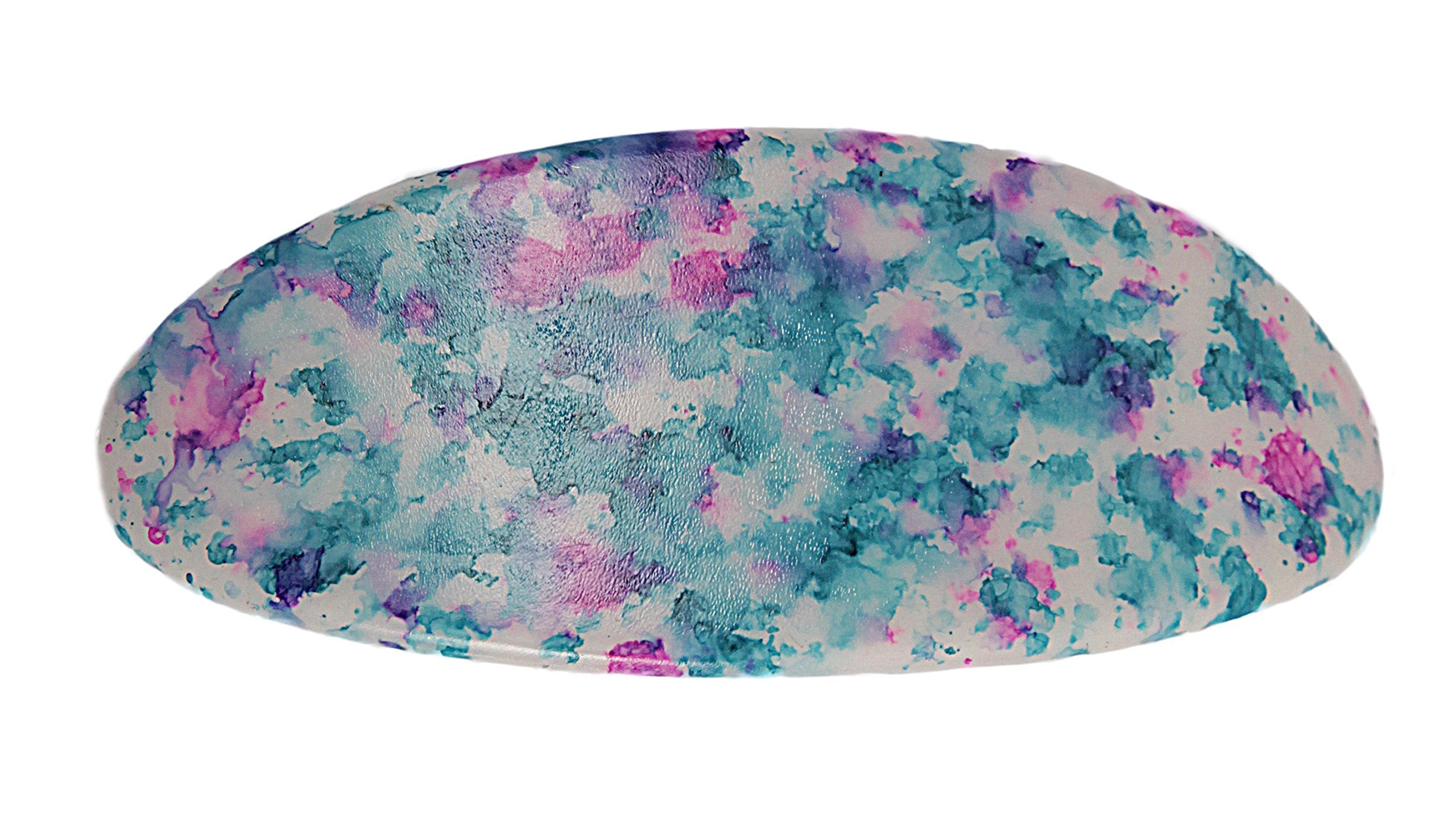 Caravan Oval French Hand Painted Automatic Barrette, Cloud