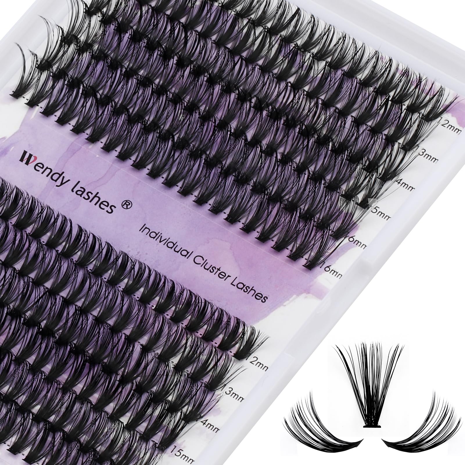 40/50D Cluster Lashes Individual Lash Clusters 12-16mm Mixed Length C/D Curl Eyelash Light DIY Lash Clusters Thin Band Eyelash S