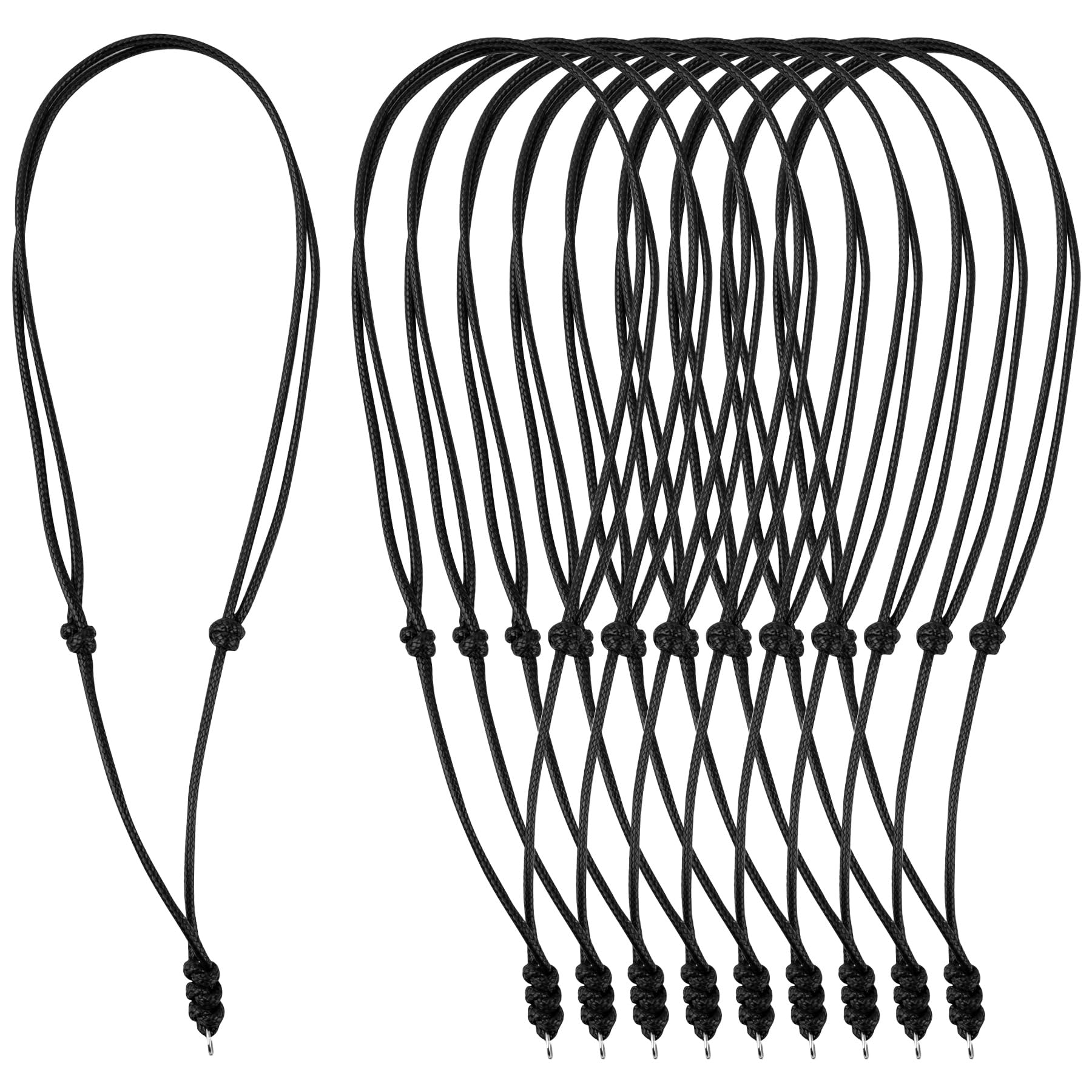 Framendino, 10 Pack 2.0mm Adjustable Necklace Cord for Pendants Rope with Metal Ring Women Men