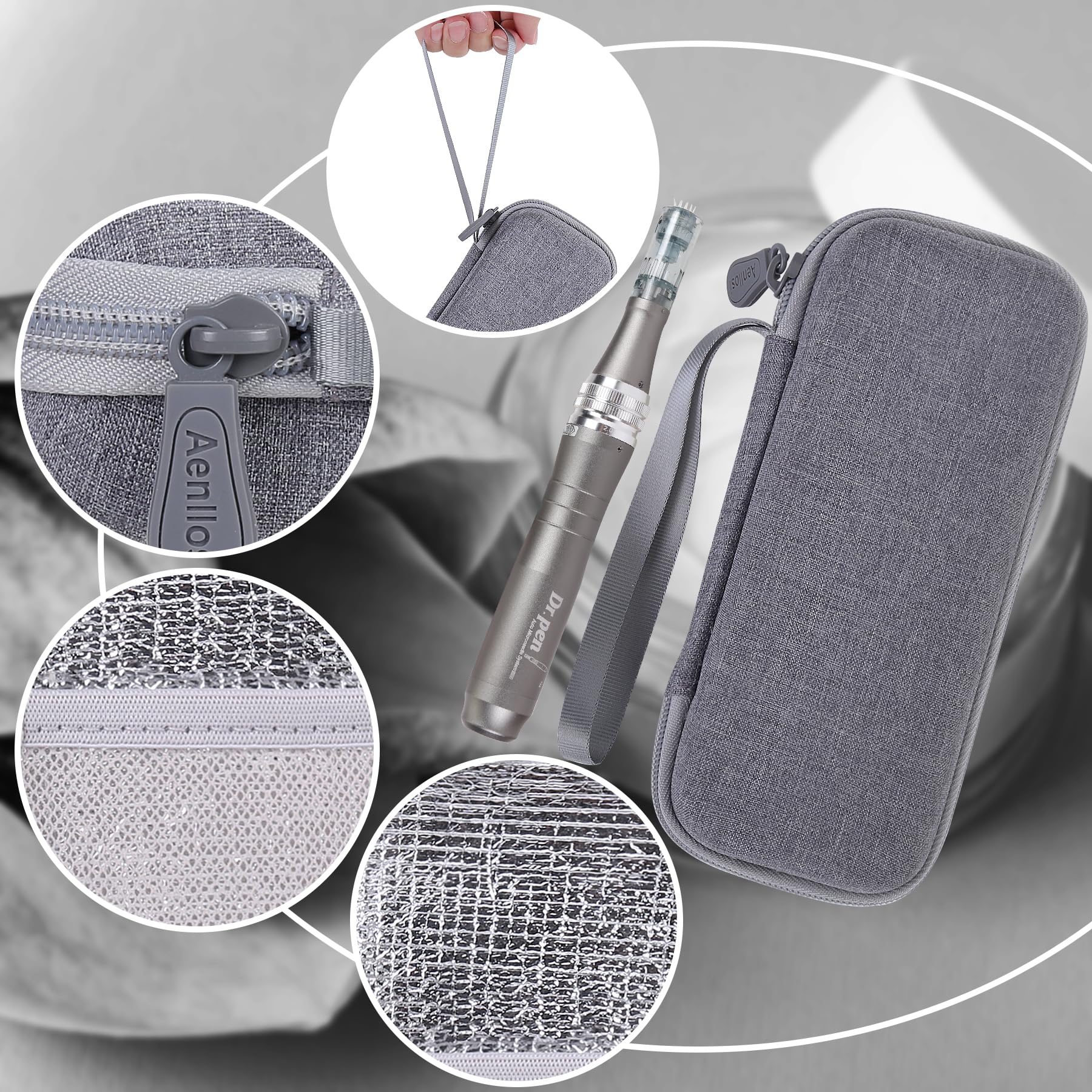 Aenllosi Hard Case Compatible With Professional Microneedling Pen And Replaceable Cartridges,Protective Holder For Electric Wire