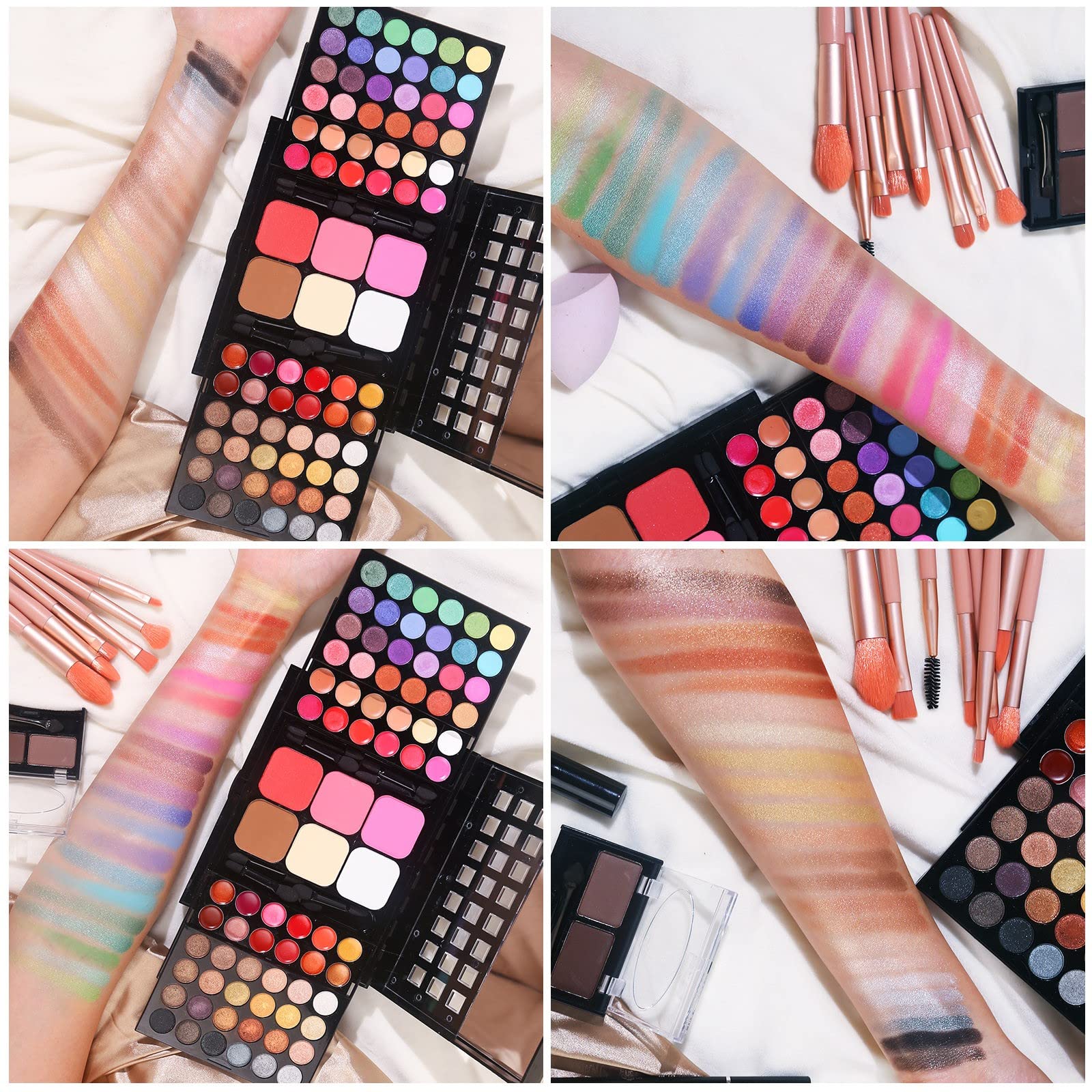Full Makeup Kit With Applicator - 78 Color Cosmetic Gift Set Include Eyeshadow/Lipstick/Blush/Contour/Concealer, Mascara, Lip Li