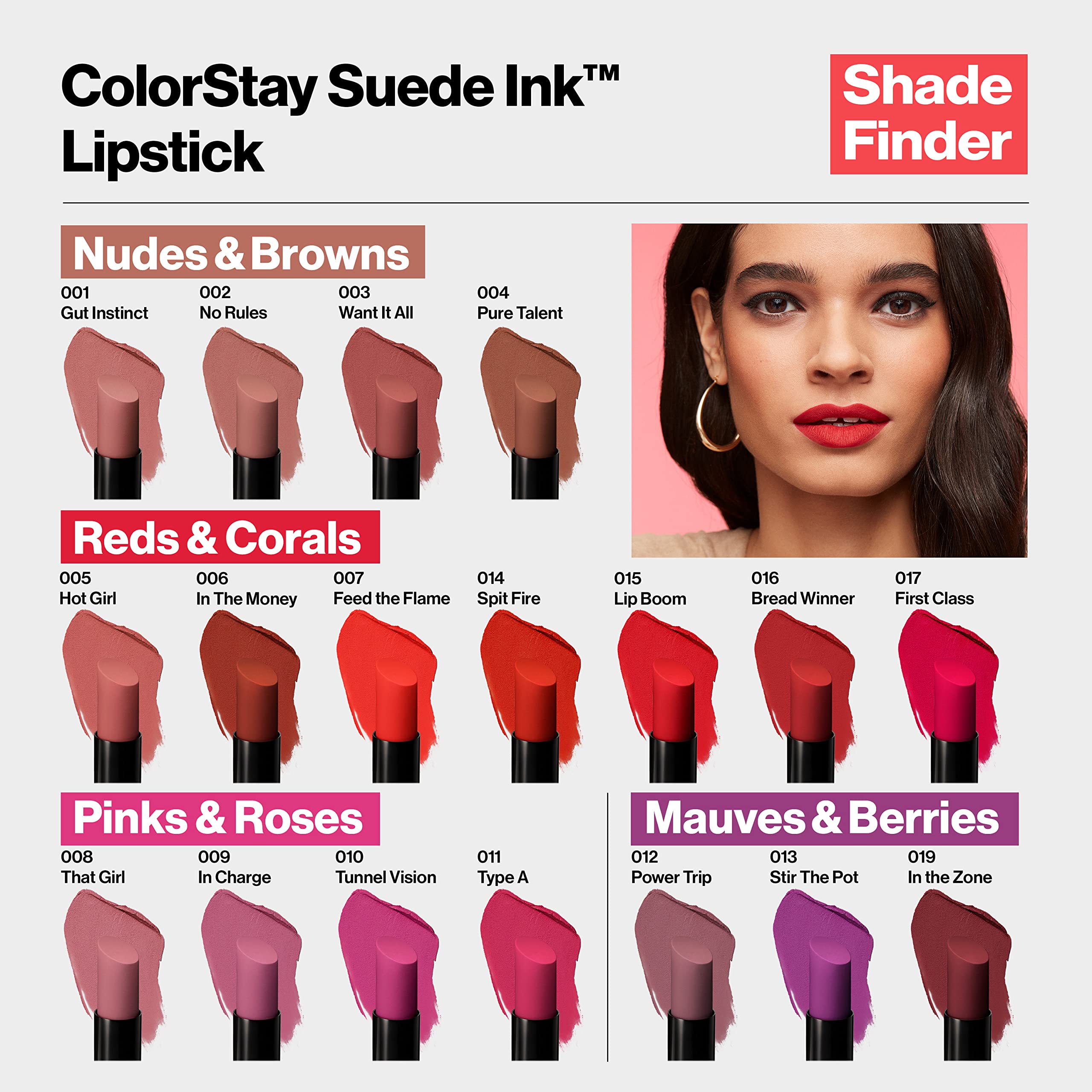 Revlon Lipstick, Colorstay Suede Ink, Built-In Primer, Infused With Vitamin E, Waterproof, Smudge-Proof, Matte Color, 009 In Cha