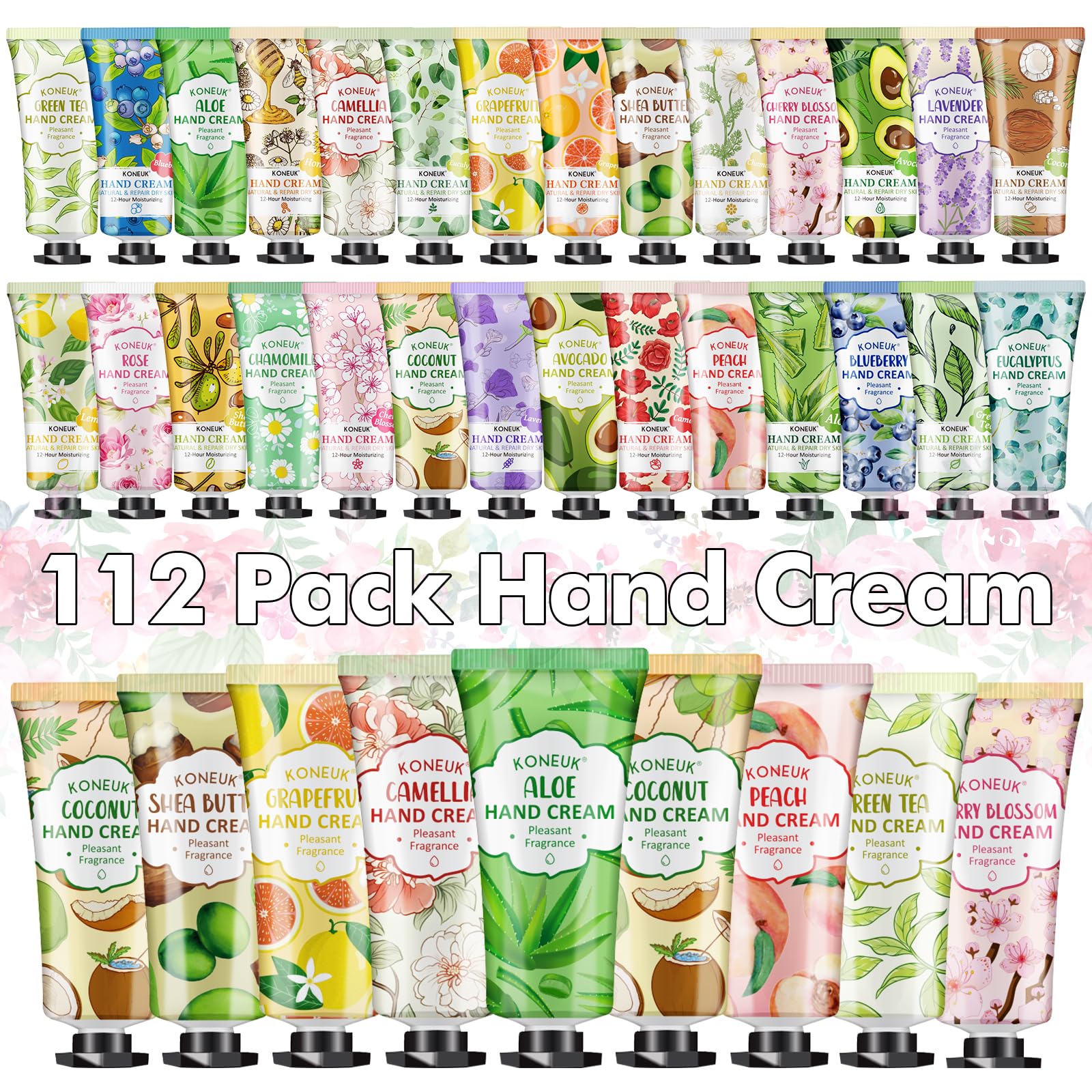 112 Pack Moisturizing Hand Cream Set, Valentines Day Gifts for Her, Bulk Hand Lotion Travel Size for Dry Cracked Hands, Mini Han