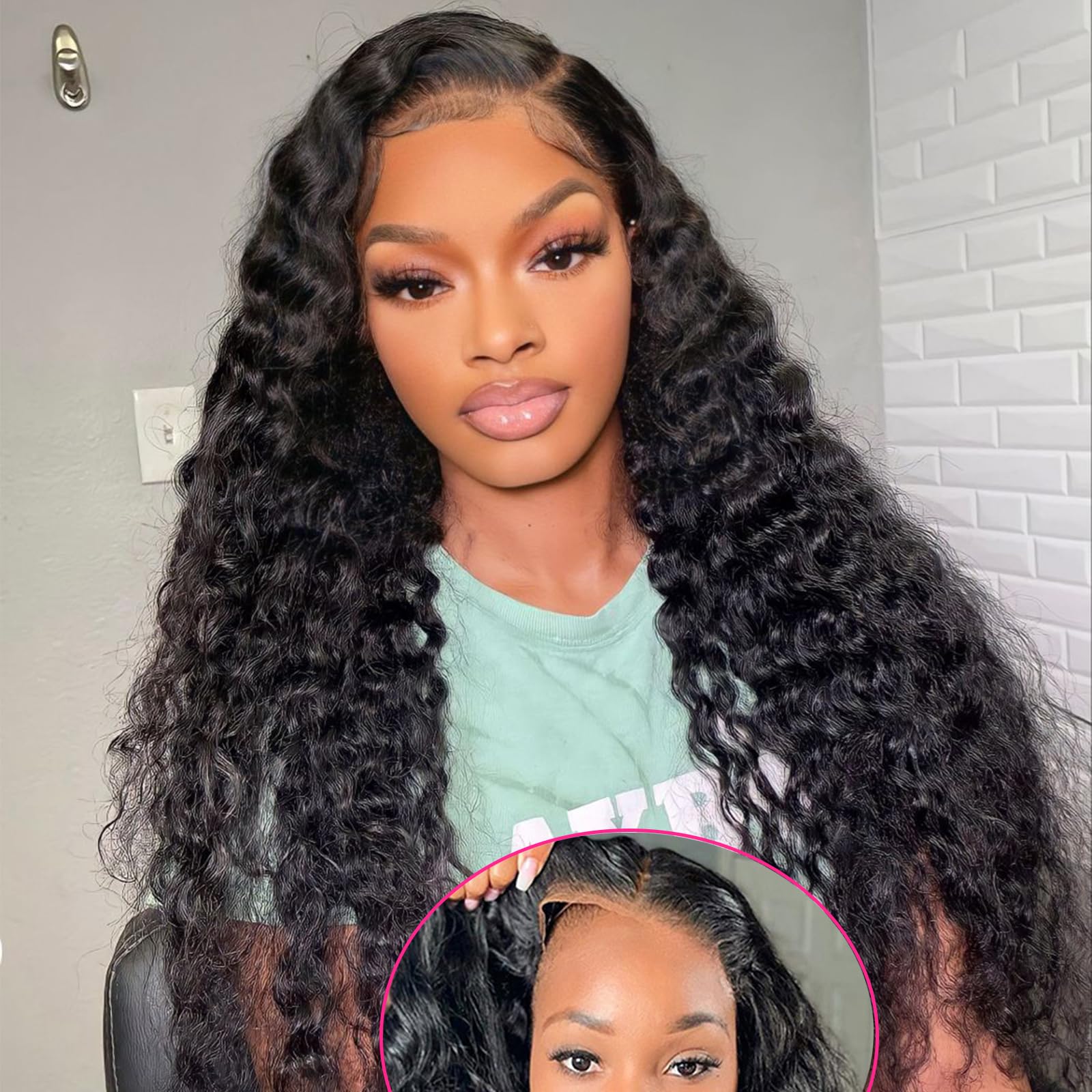 28Inch Glueless Wigs Human Hair Pre Cut For Beginners 180% Density No Glue 4X4 Closure Wigs Human Hair Brazilian Virgin Deep Wav
