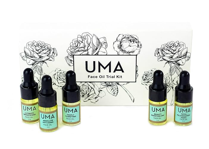 Uma Face Oil Trial Kit Anti-Aging, Moisturizing And Brightening Skin Care To Fight Dark Spots, Irritation And Redness. (5 Bottle