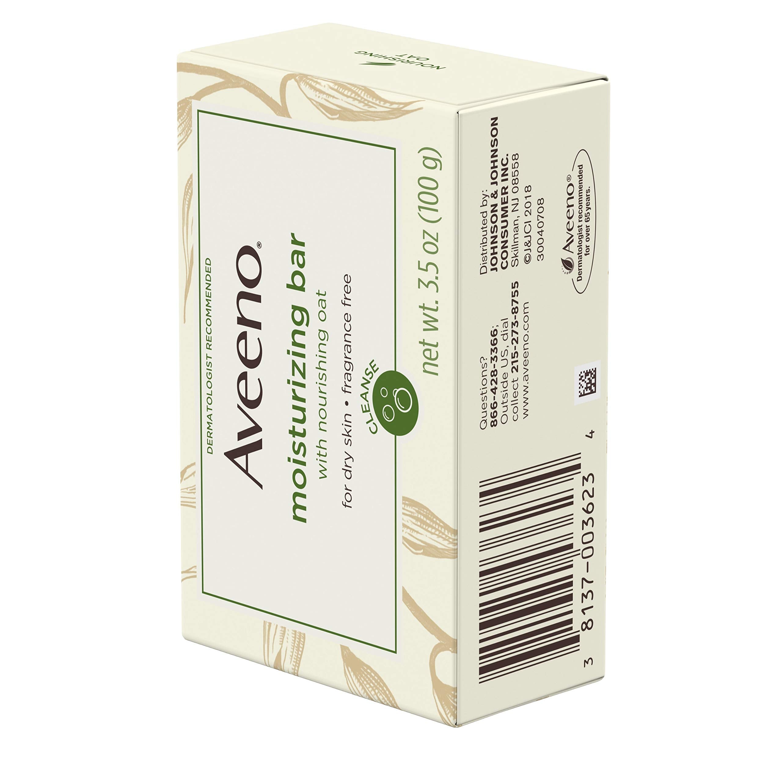 AVEENO Naturals Moisturizing Bar for Dry Skin 3.50 oz (Pack of 8)