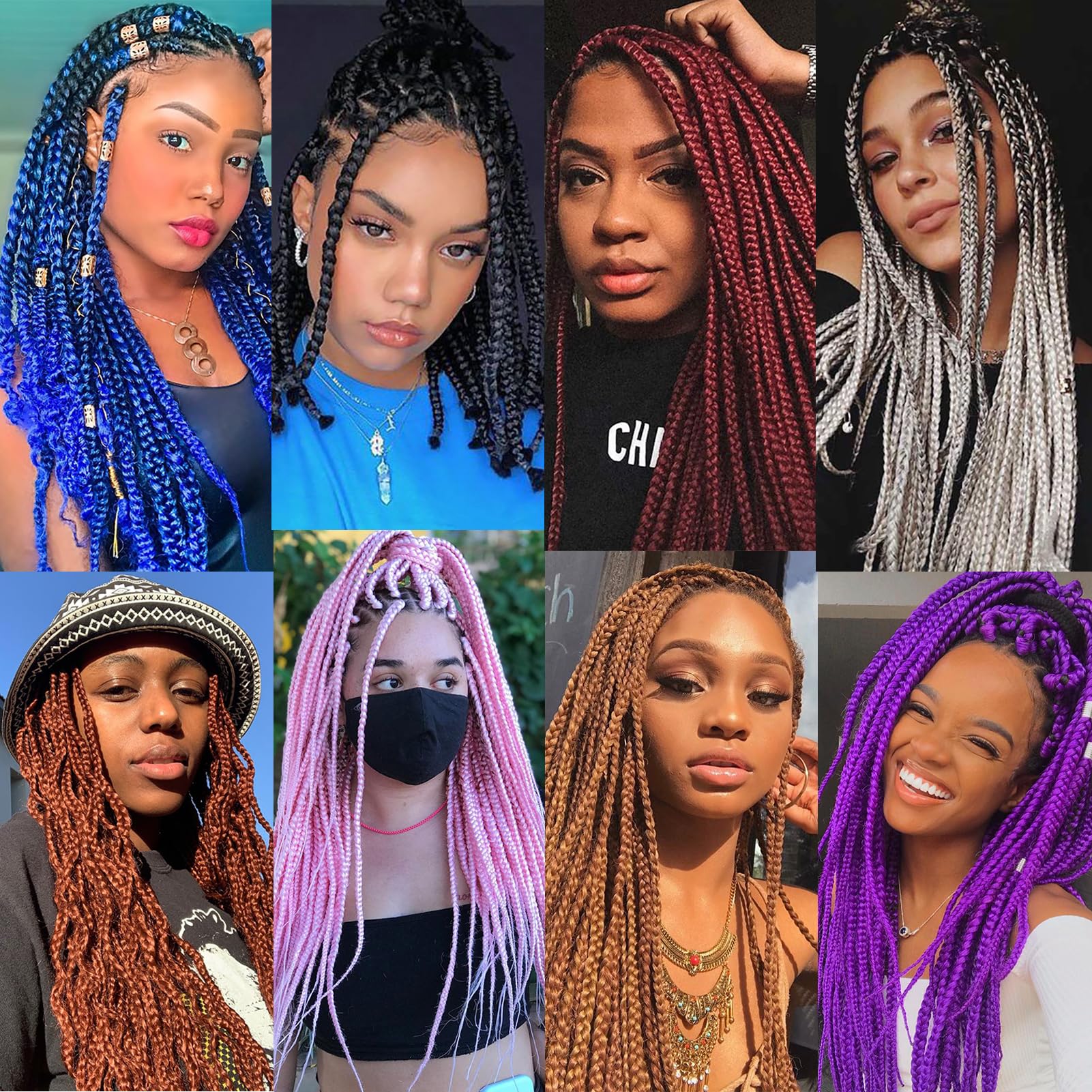 Dorsanee Brown Braiding Hair Pre Stretched 20 Inch 8 Packs Braiding Hair Extensions For Crochet Box Braids Twists Locs Hair Soft
