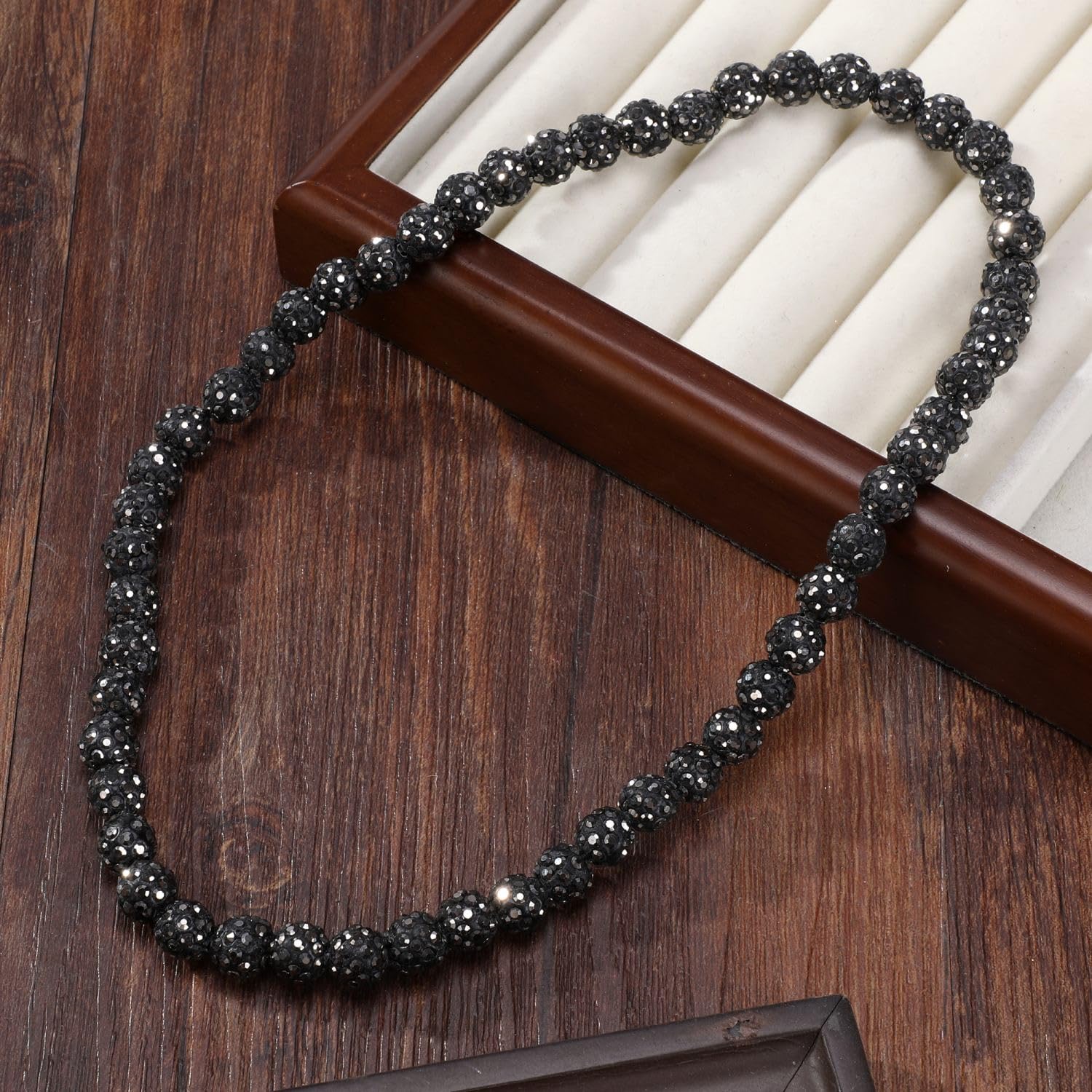 EXPHAIN Baseball Necklace For Men Women Baseballer Inspired Beaded Necklaces For Baseball Unisex Rhinestone Discoball Necklaces