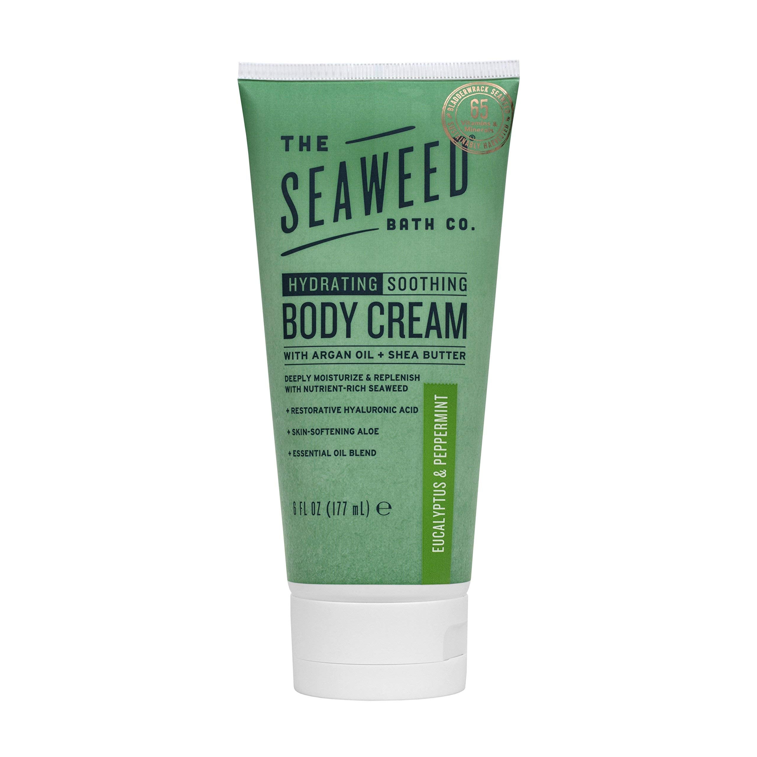 Seaweed Bath Co. Hydrate Body Cream, Eucalyptus Peppermint Scent, 6 Ounce, Nourishing Hand & Body Lotion Moisturizer For Dry Ski