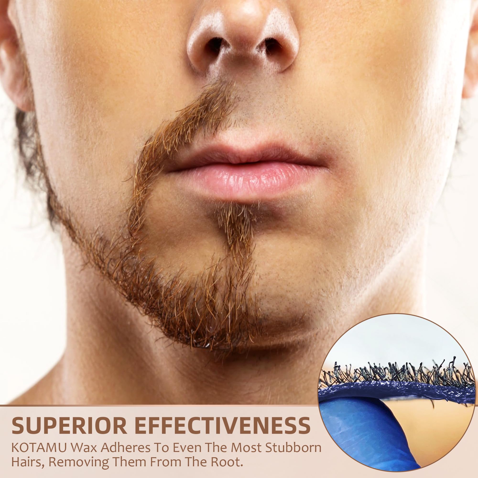 Kotamu Wax Beads For Hair Removal, 1Lb Lavender Hard Wax Beans For Sensitive Skin, Facial, Chin, Underarms, Brazilian Bikini Fac