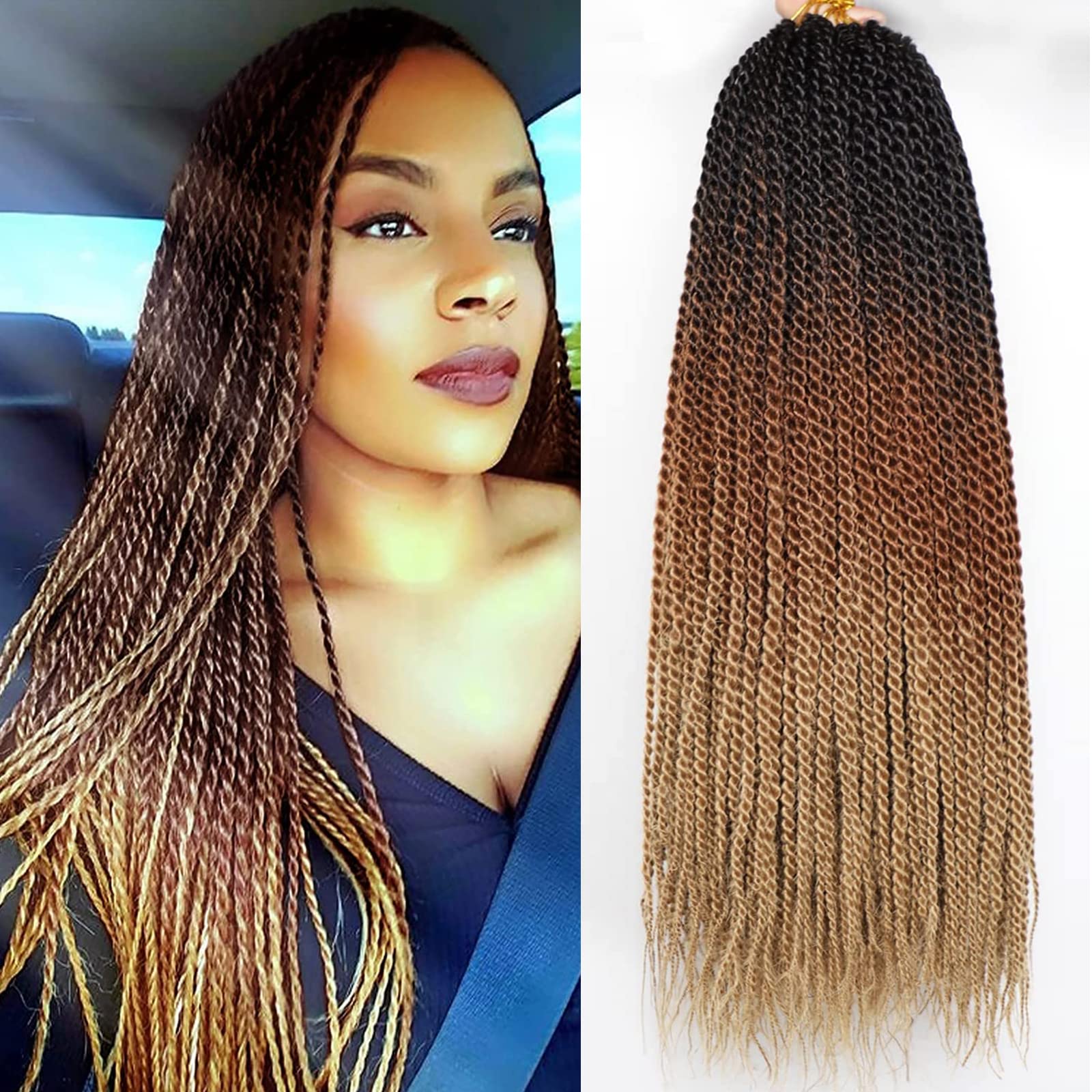 Violet Senegalese Twist Crochet Hair For Black Women 18 Inch Long Pre Twisted Twist Crochet Hair 20 Strands/Pack Pre Looped Croc