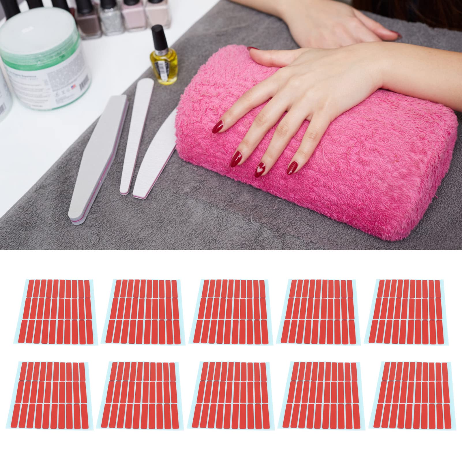 Yuyte Nail Art Mounting Tape, 10 Sheet Transparent Adhesive Tape For Nail Tip Display, Home And Salon Use