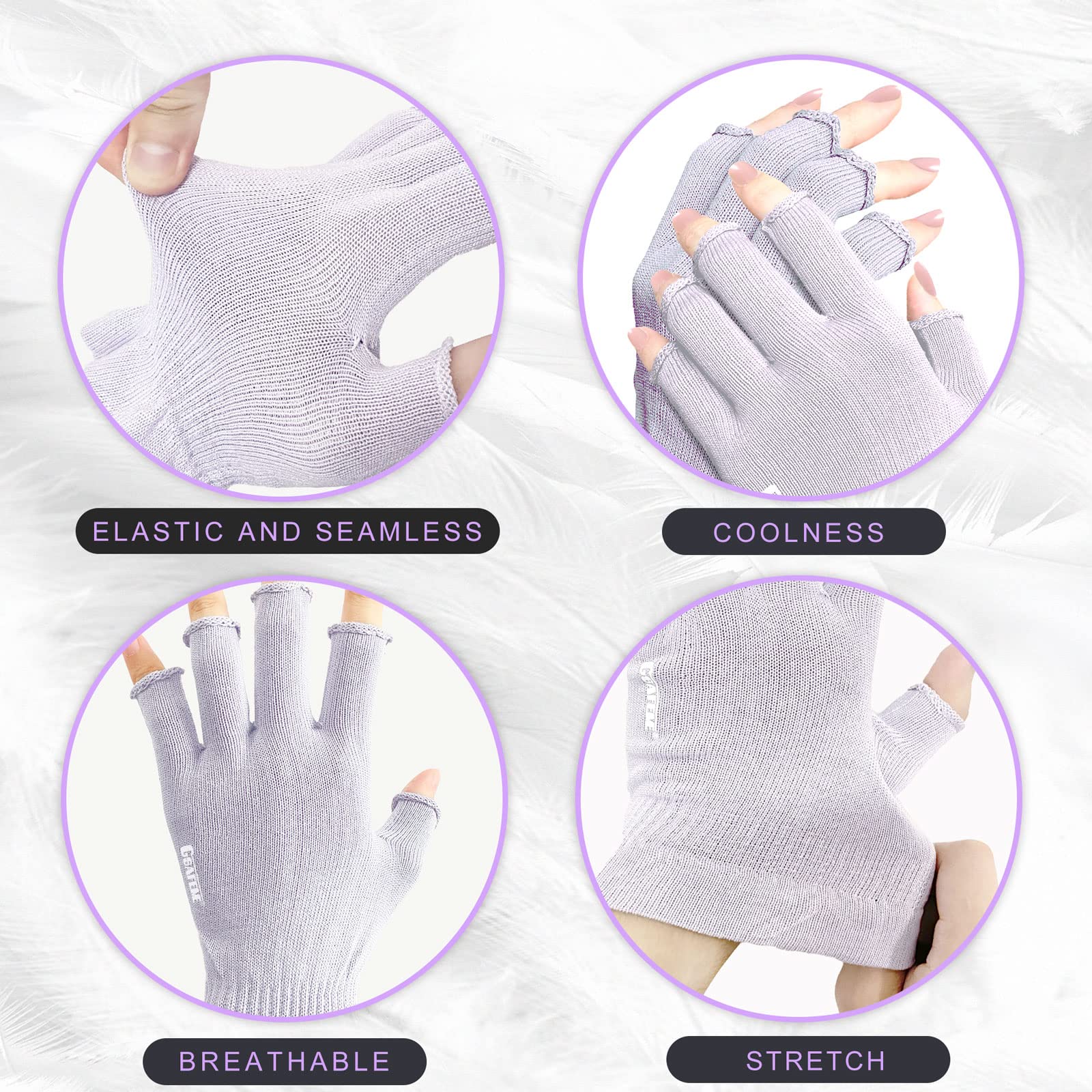 GSAFEME Cotton Gloves for Dry Hands - Fingerless Touchscreen Moisturizing Gloves for Sleeping - Cotton Eczema Gloves for Men and