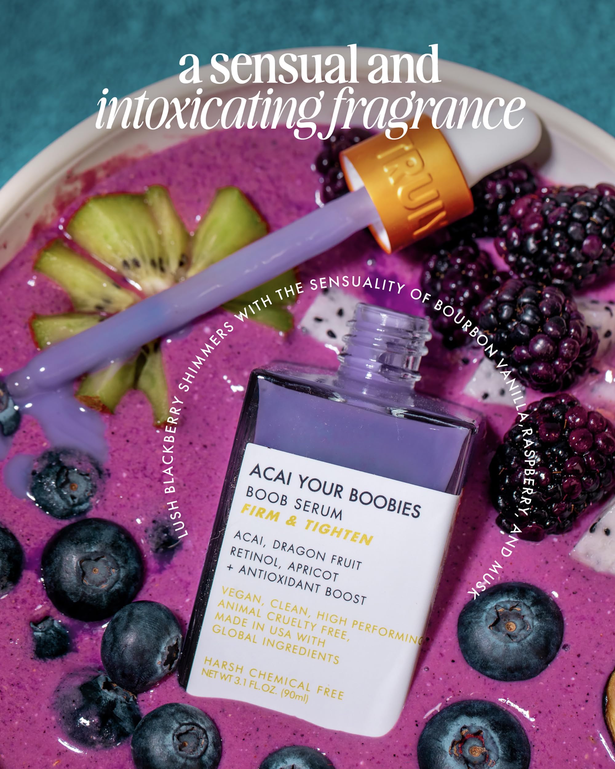 Truly Beauty Acai Your Boobies Serum - Serum that helps enhance Breast - Skin Elasticity with Bust Firming Natural Essential Oil