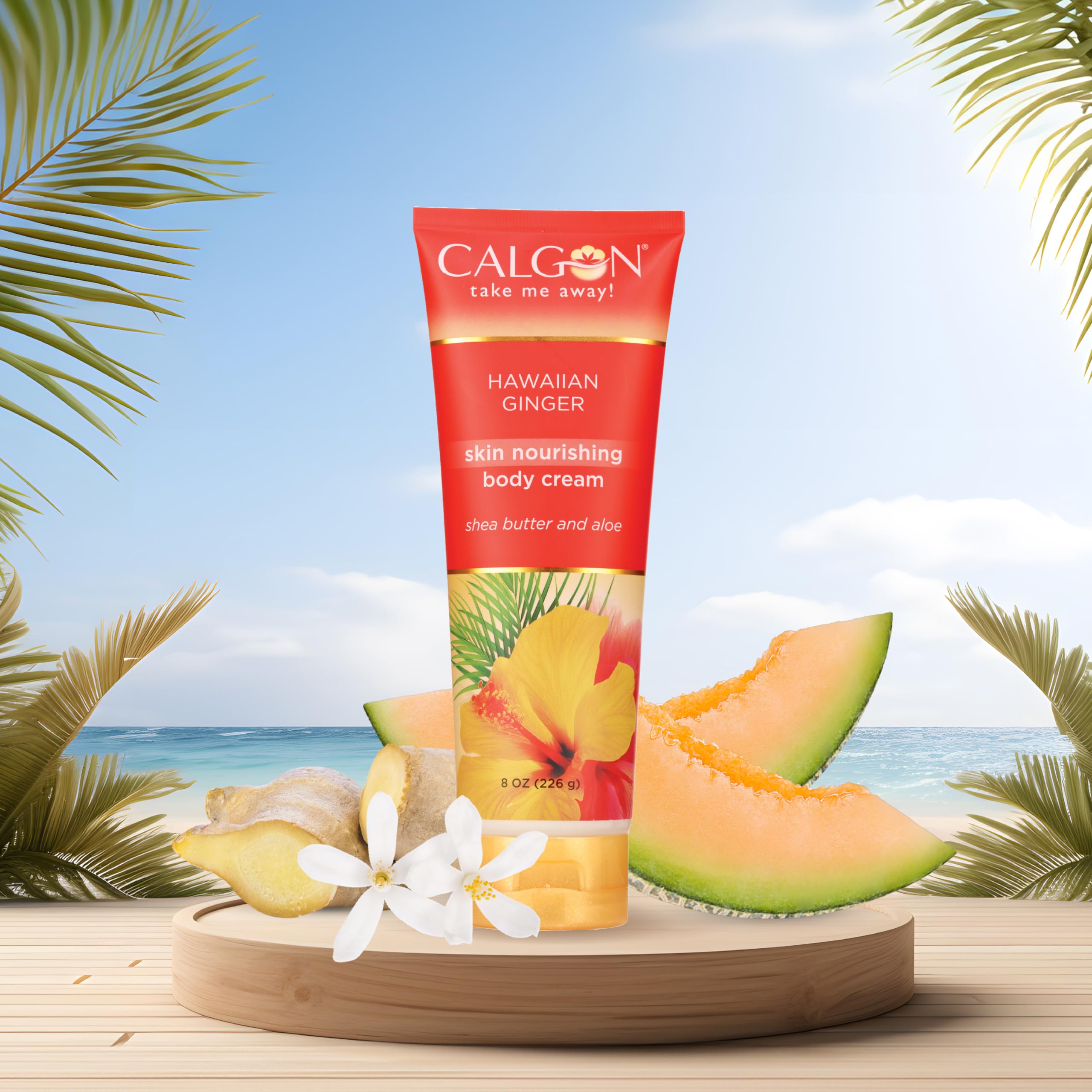Calgon Hawaiian Ginger Skin Nourishing Body Cream For Women, 8 Ounce