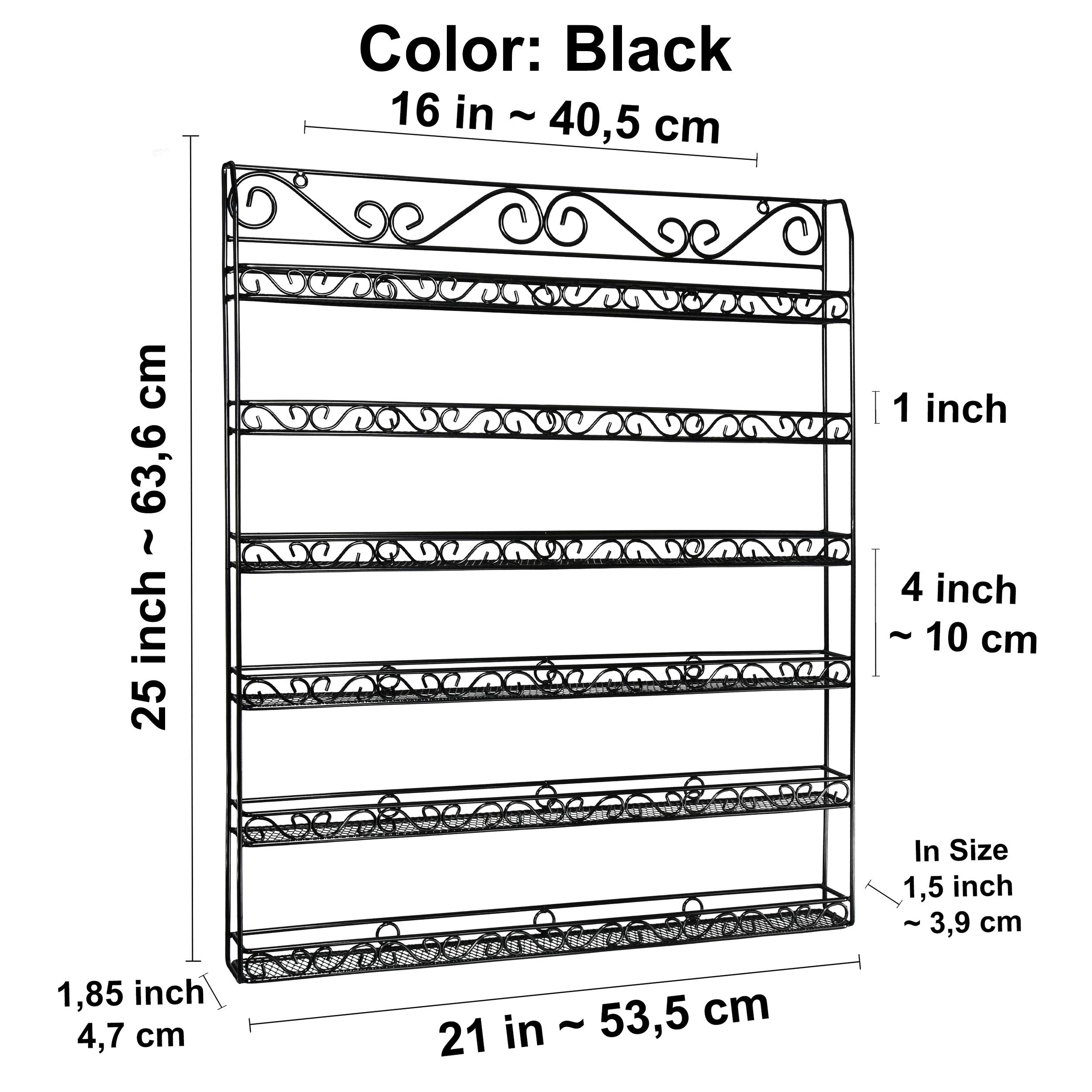 AMT 6 TIER Metal Nail Polish Racks, Fit Up To 108 BOTTLES, Black Wall Mounted, Display for The Wall, Young Living Essential Oils