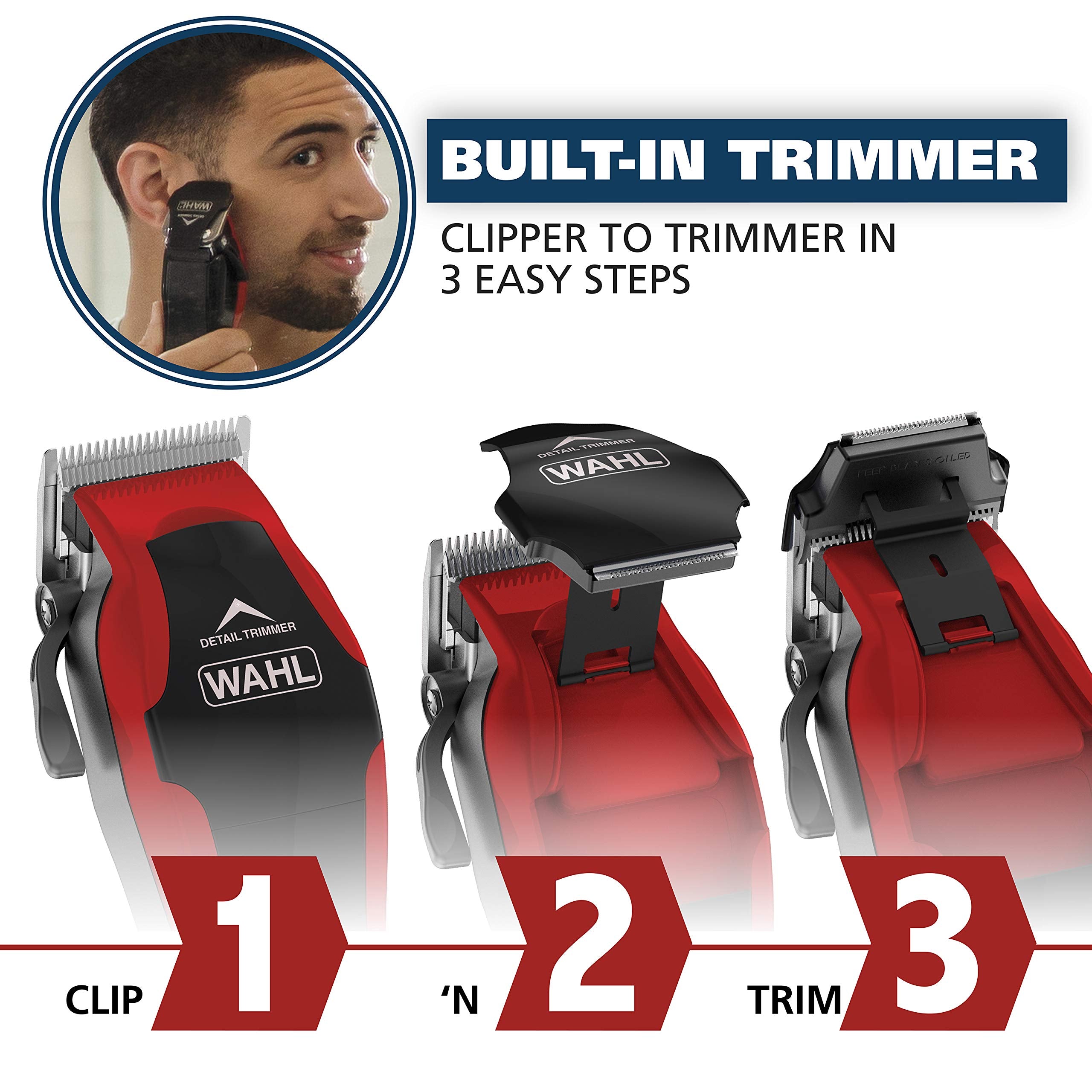 Wahl USA Clip ?? Trim 2 In 1 Corded Hair Clipper with Pop Up Trimmer Kit, Perfect for Home Haircuts and Touching Up Around Neckl
