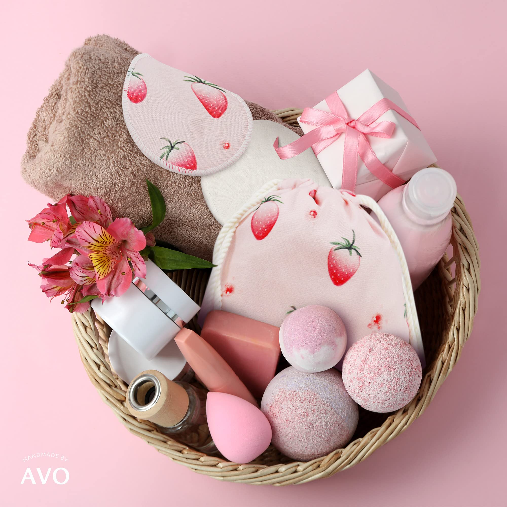 Handmade By Avo - 8 Reusable Pads, Makeup Remover, Quilted Organic Cotton Rounds, Pads Facial Rounds Fabric Pouch Laundry Bag (S