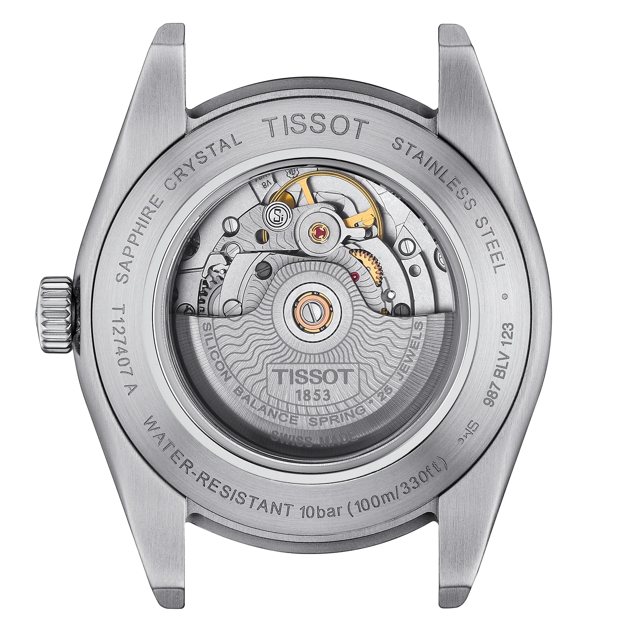 Tissot Mens Gentleman Stainless Steel Dress Watch Grey T1274071105100