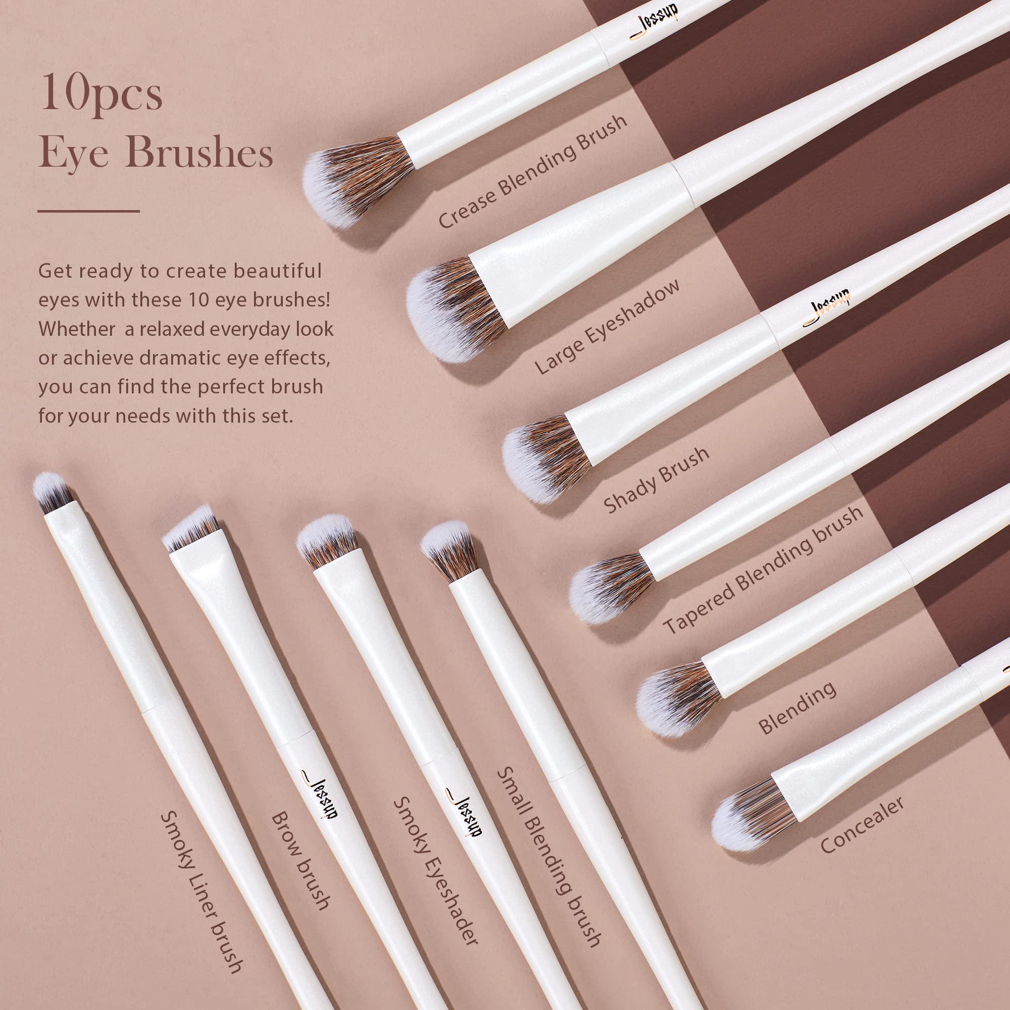 Jessup Makeup Brushes Set 14Pcs Make Up Brushes Premium Synthetic Foundation Concealer Blush Contour Powder Eye Shadow Blending