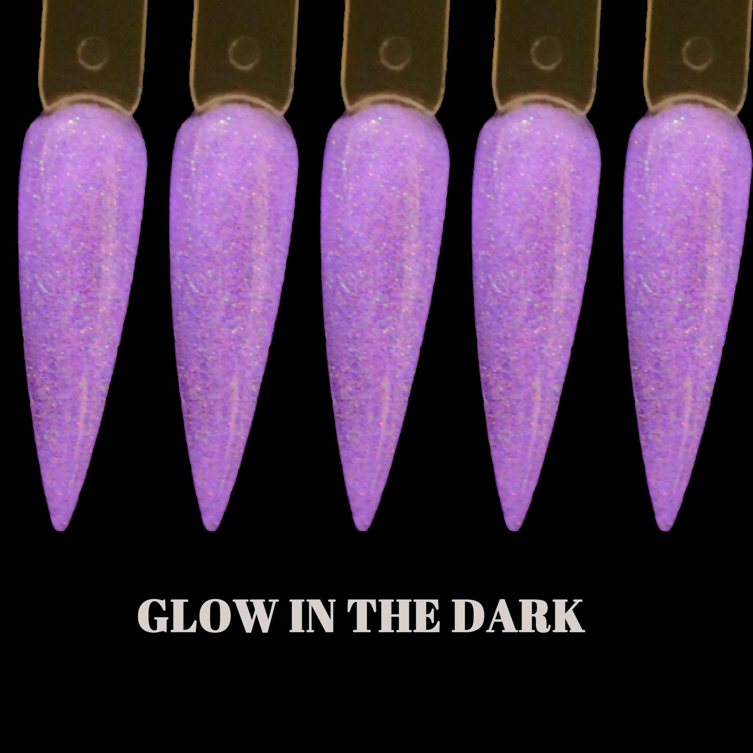 Glow in the dark White Glitter Nail Acrylic Powder Colors 1OZ APN69 Glows Purple