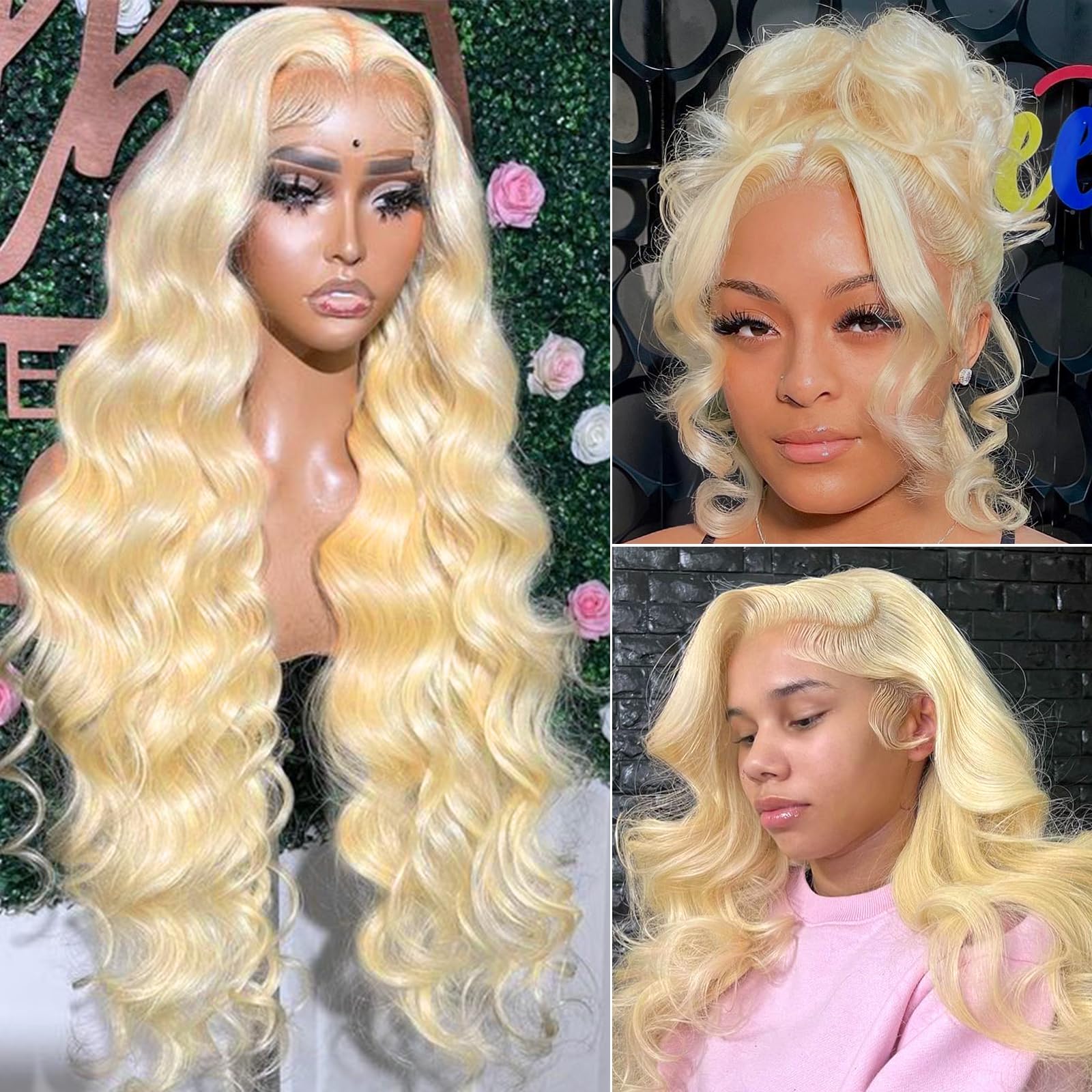 Miss Alle 613 Blonde Lace Front Wigs Human Hair Hd Transparent 180% Density 13X4 Body Wave Lace Front Wigs Human Hair Pre Plucke