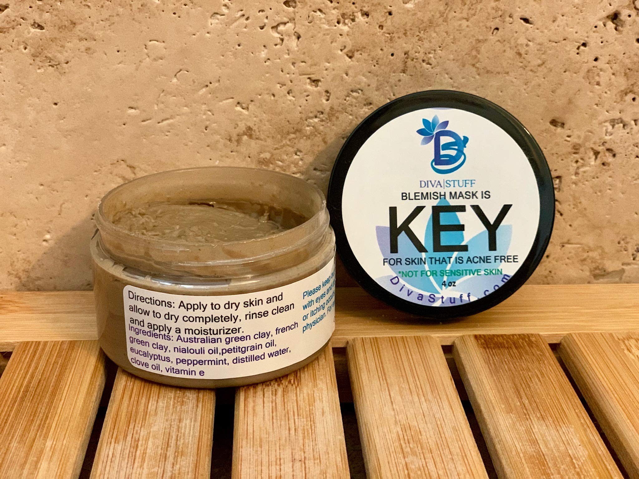 Blemish Mask Is Key for Skin That Is Acne Free, Diva Stuff Acne Fighting Face Mask, Not for Sensitive Skin! 4oz